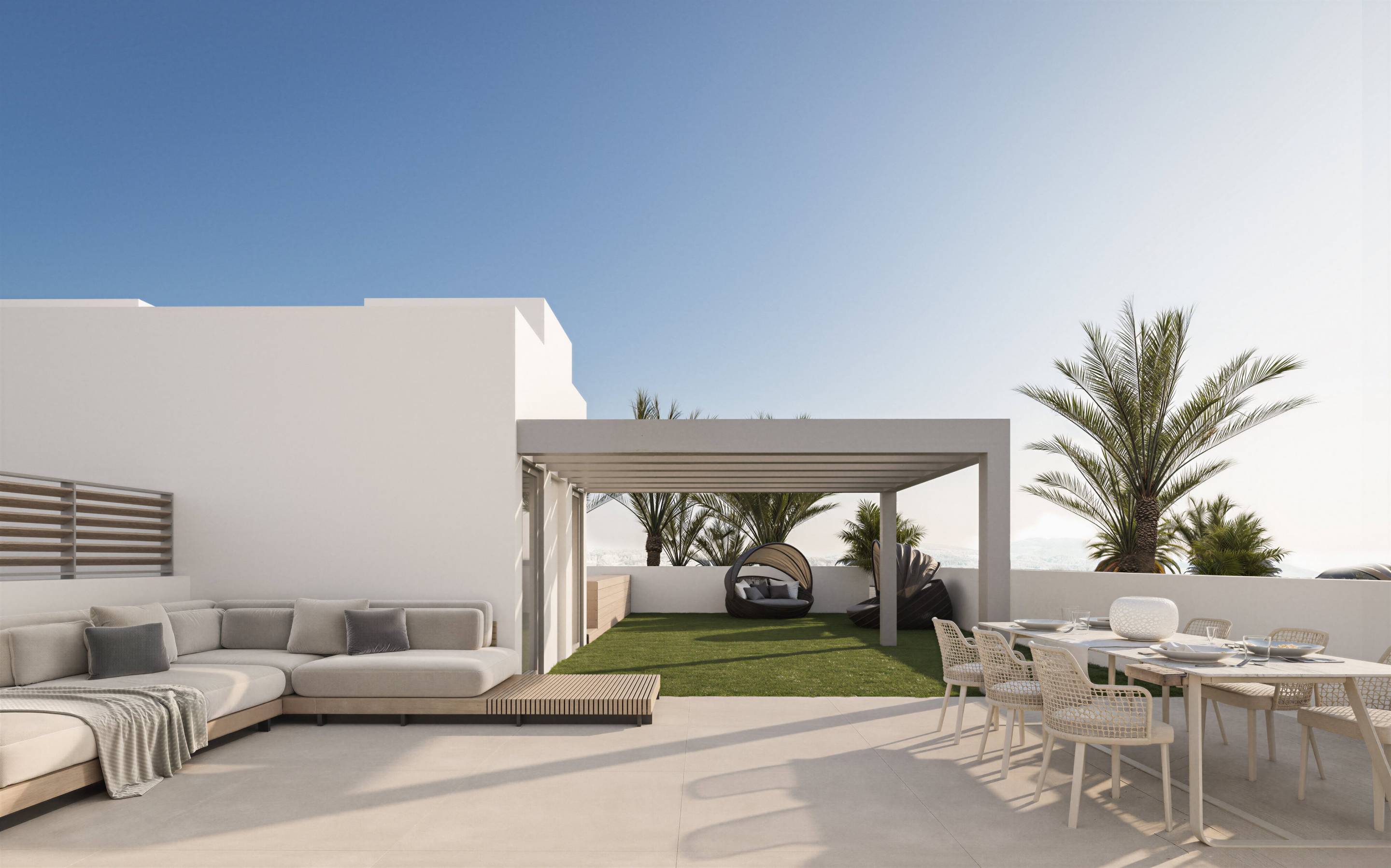 Internal staircase and hallway in new-build 6-bedroom villa, San Pedro, Marbella