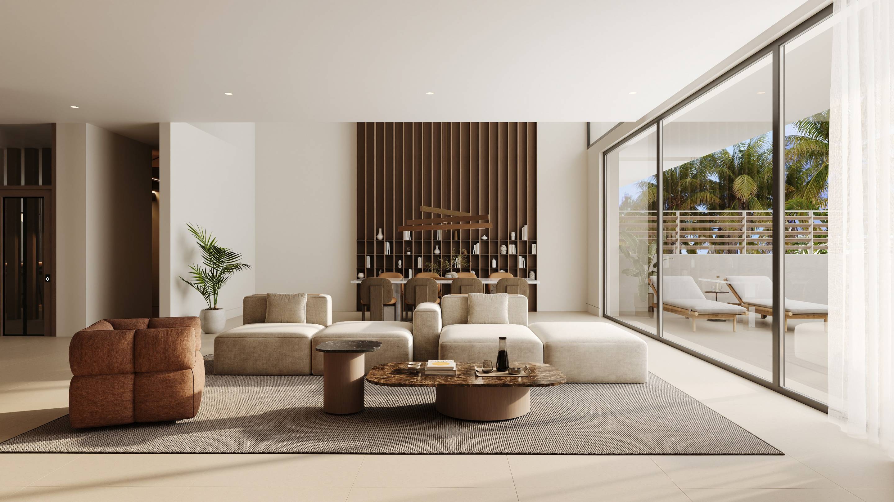 Side elevation of new-build 6-bedroom villa, San Pedro, Marbella