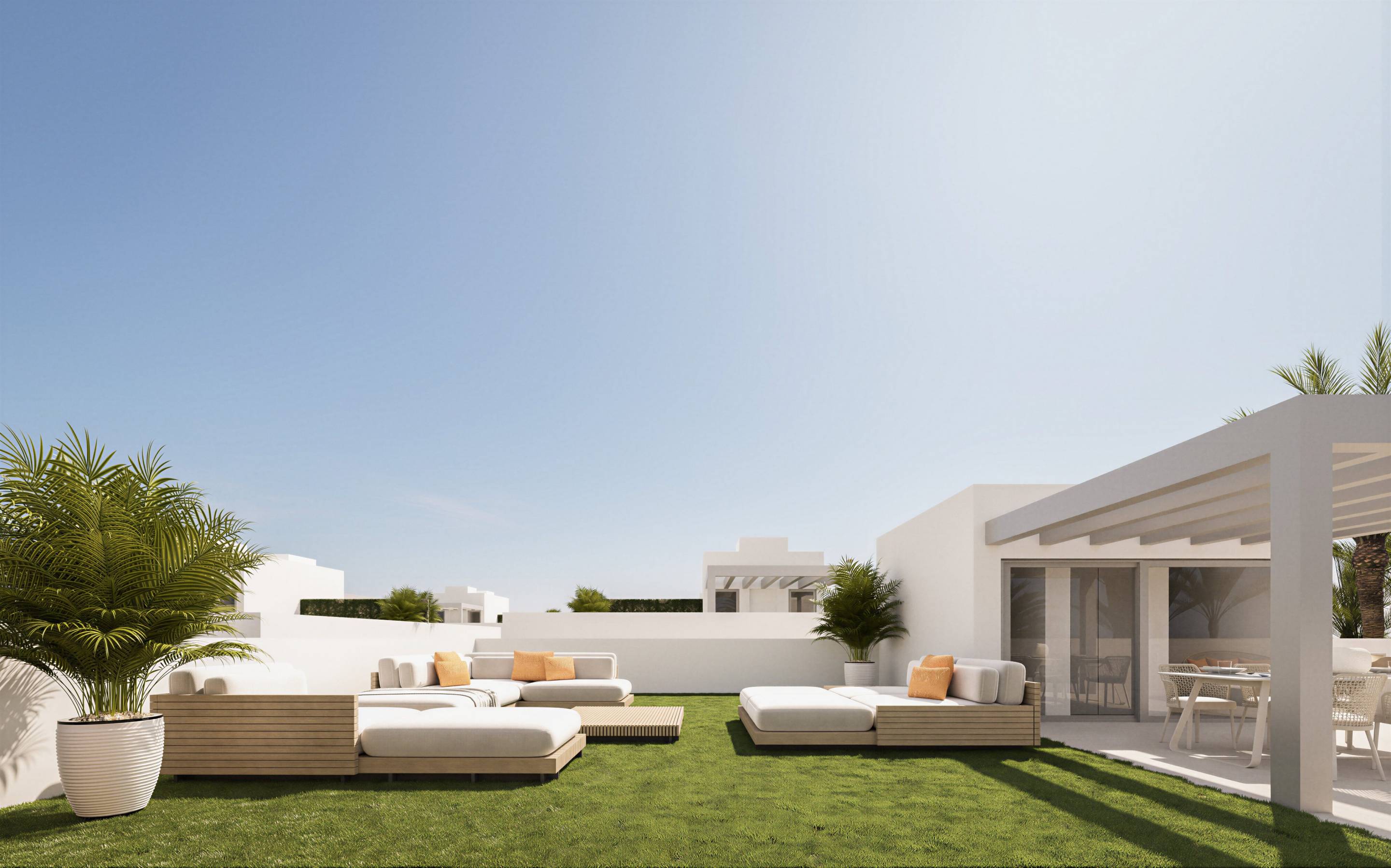 Main bedroom with built-in wardrobes in new-build villa, San Pedro, Marbella