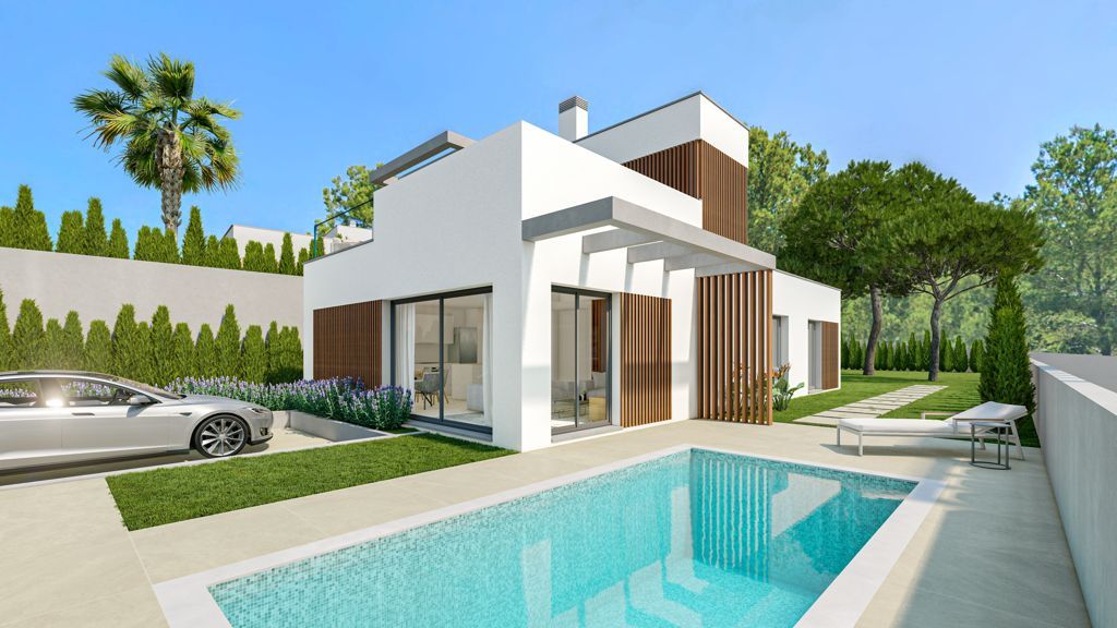 Views across surrounding hills from plot of new-build villa, Finestrat Hills