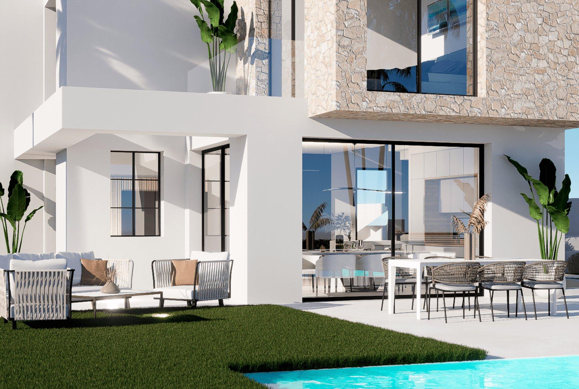 Solarium terrace on new-build villa, Balcón de Finestrat, Finestrat