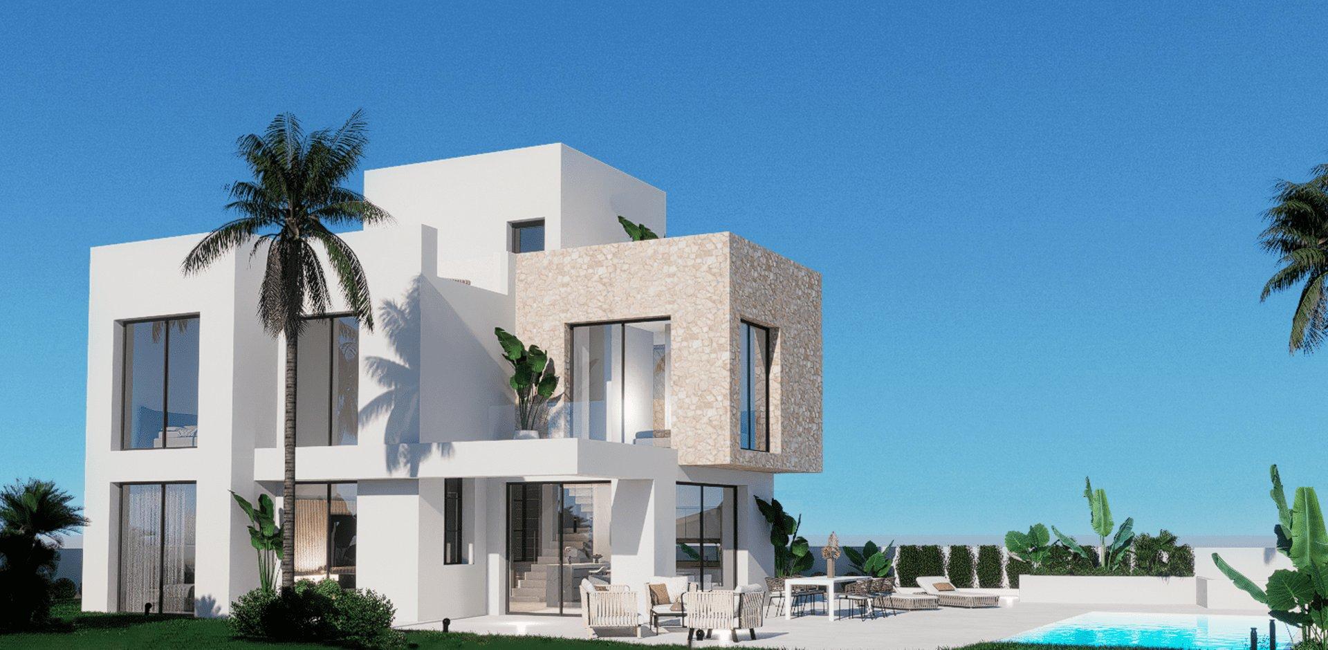 Driveway and plot boundary of new-build villa, Balcón de Finestrat