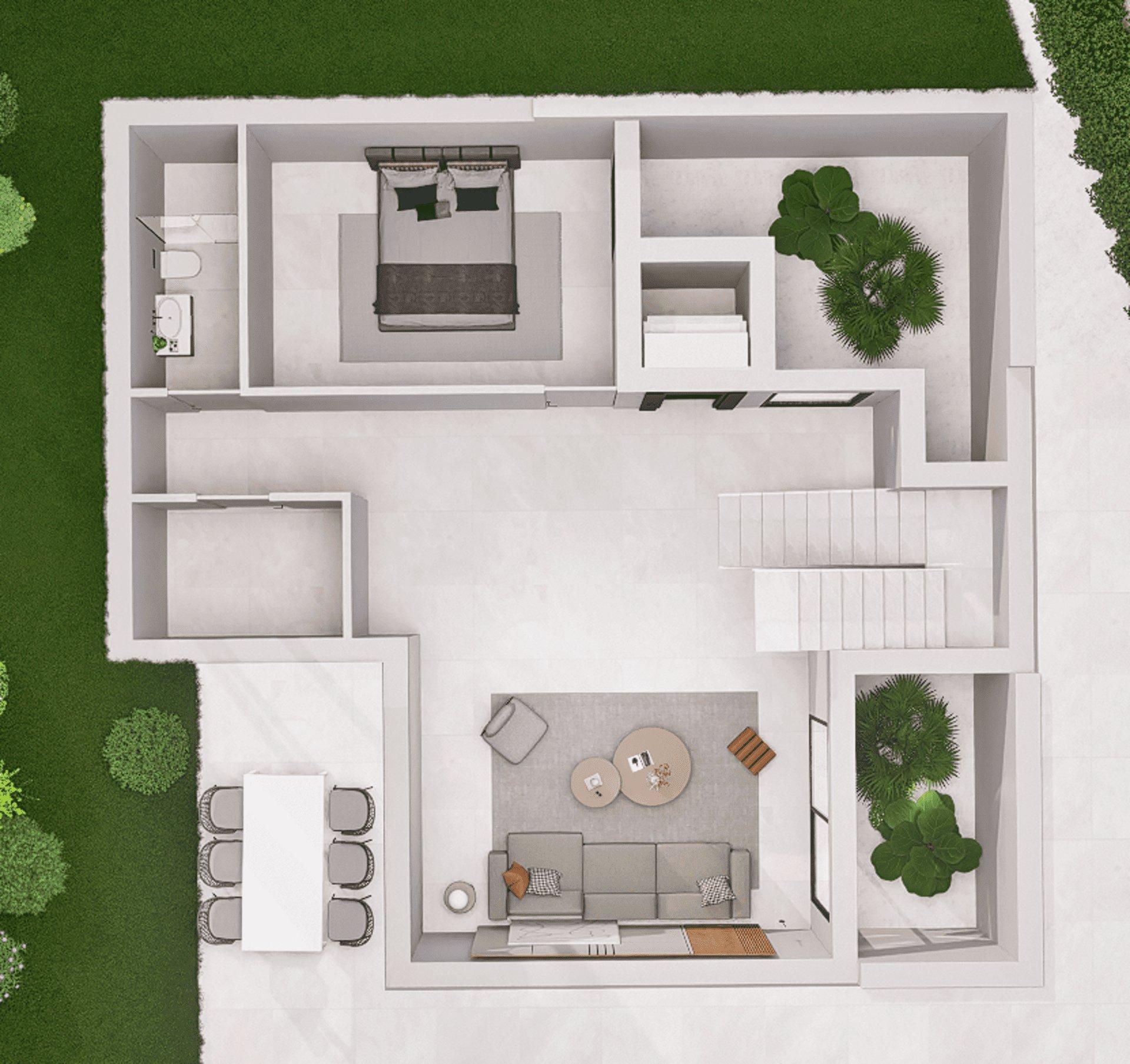Living room in 3-bedroom new-build villa, Balcón de Finestrat