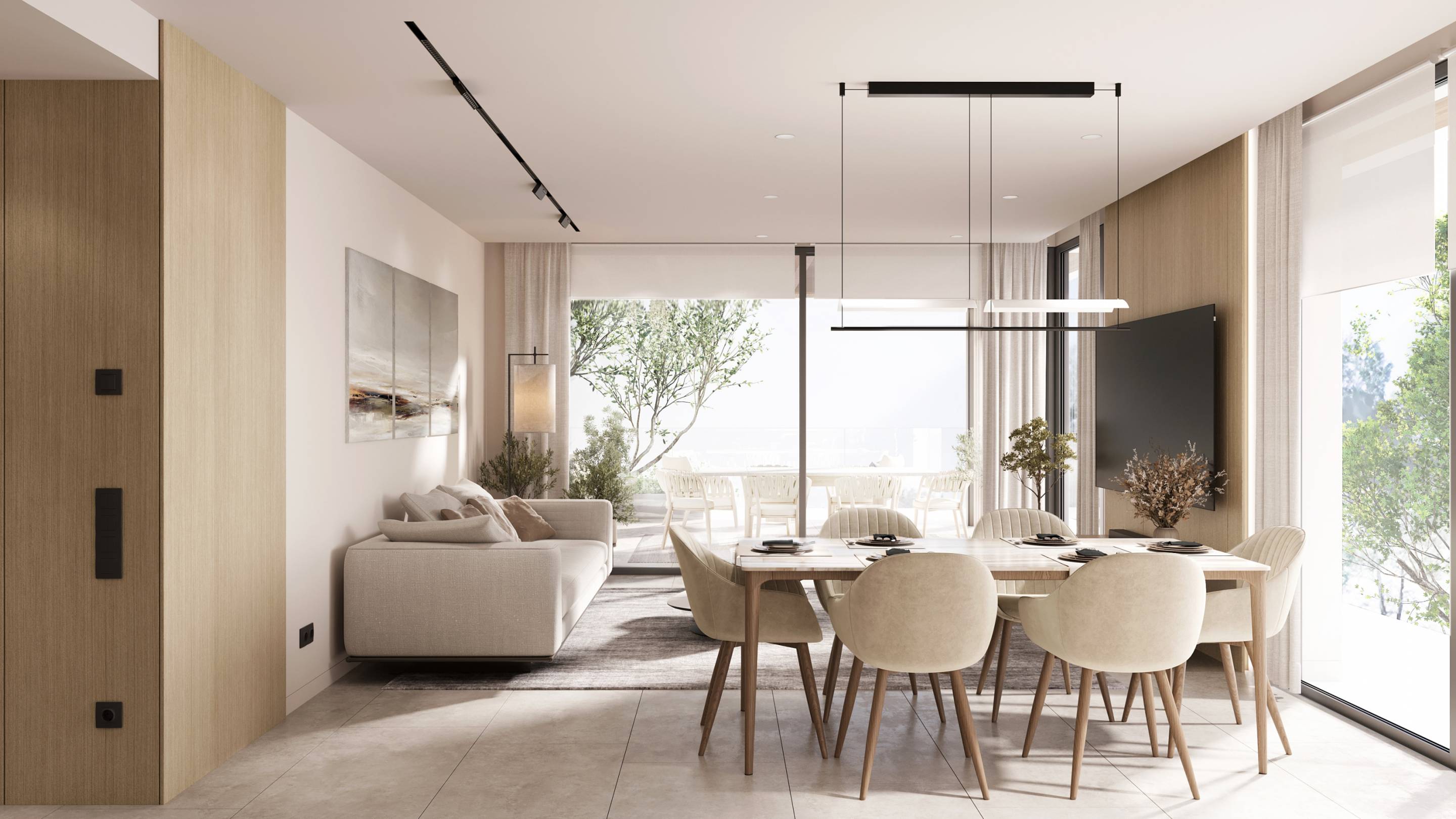 Communal swimming pool at Whater Gardens new-build development, Estepona