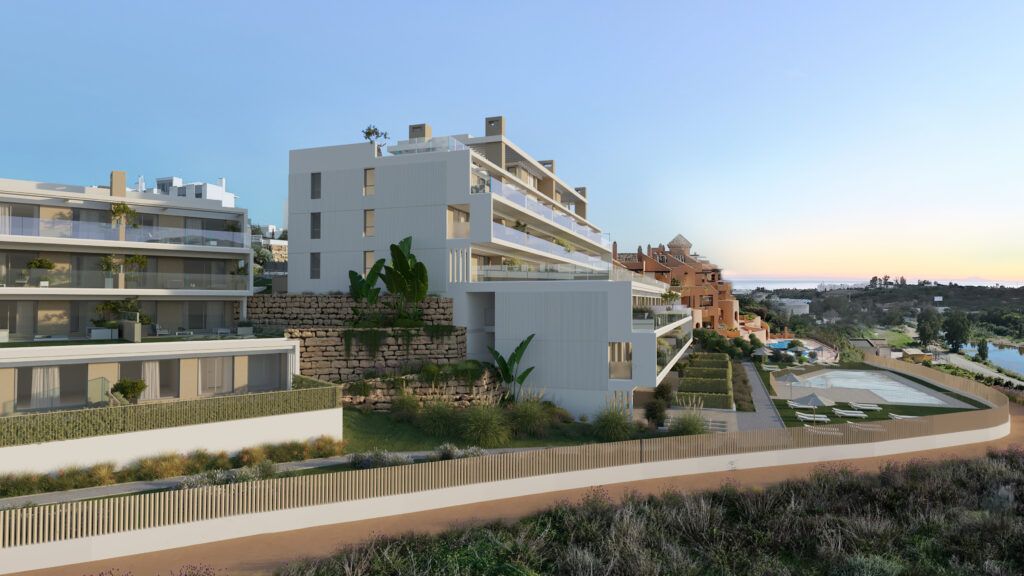 Entrance lobby and lift doors in new-build apartment block, Bel-Air-Cancelada-Saladillo, Estepona