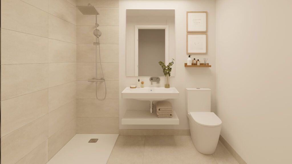 Main bathroom in 3-bedroom new-build apartment, Bel-Air-Cancelada-Saladillo, Estepona