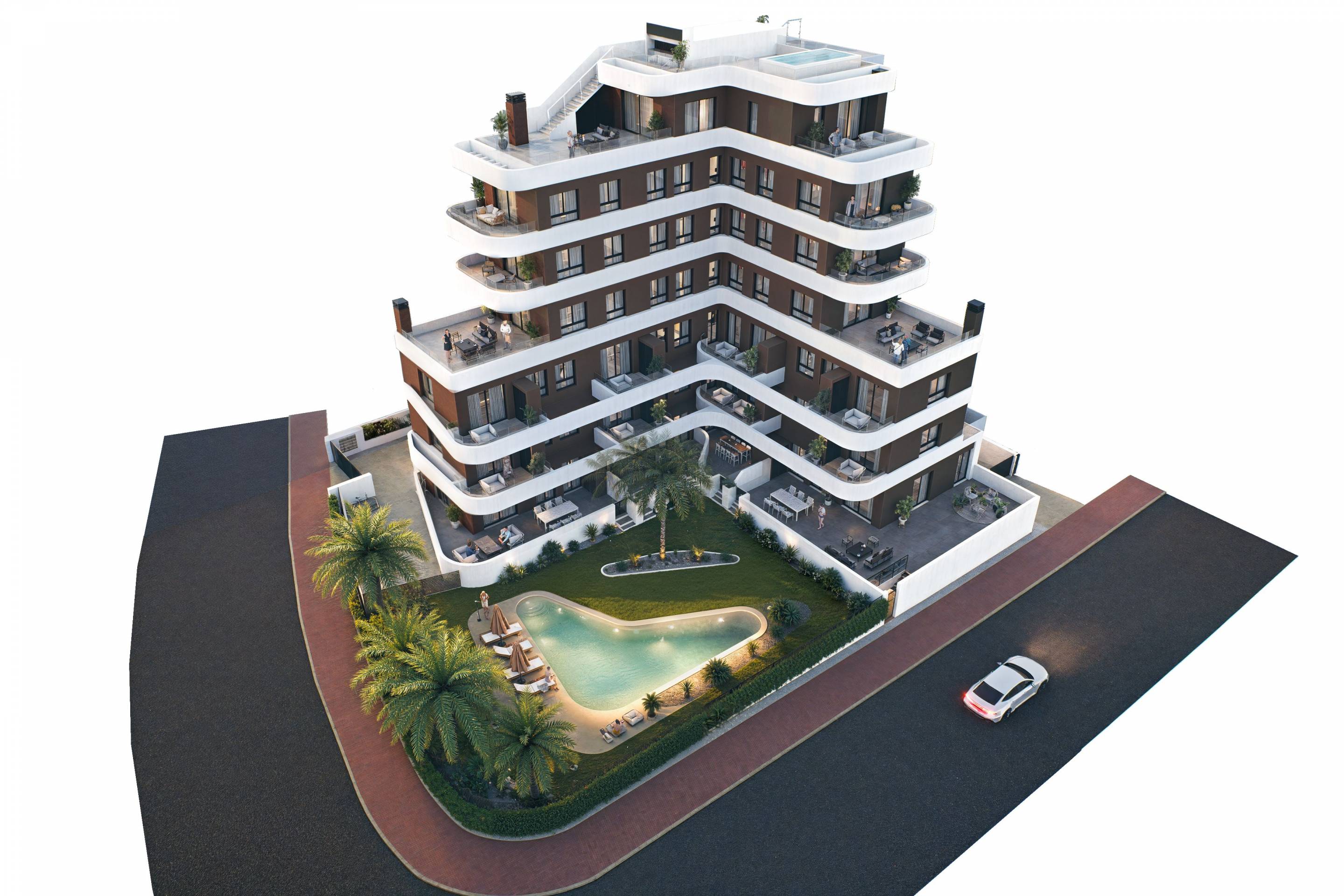 Entrance lobby of new-build development, Centro, Guardamar Del Segura