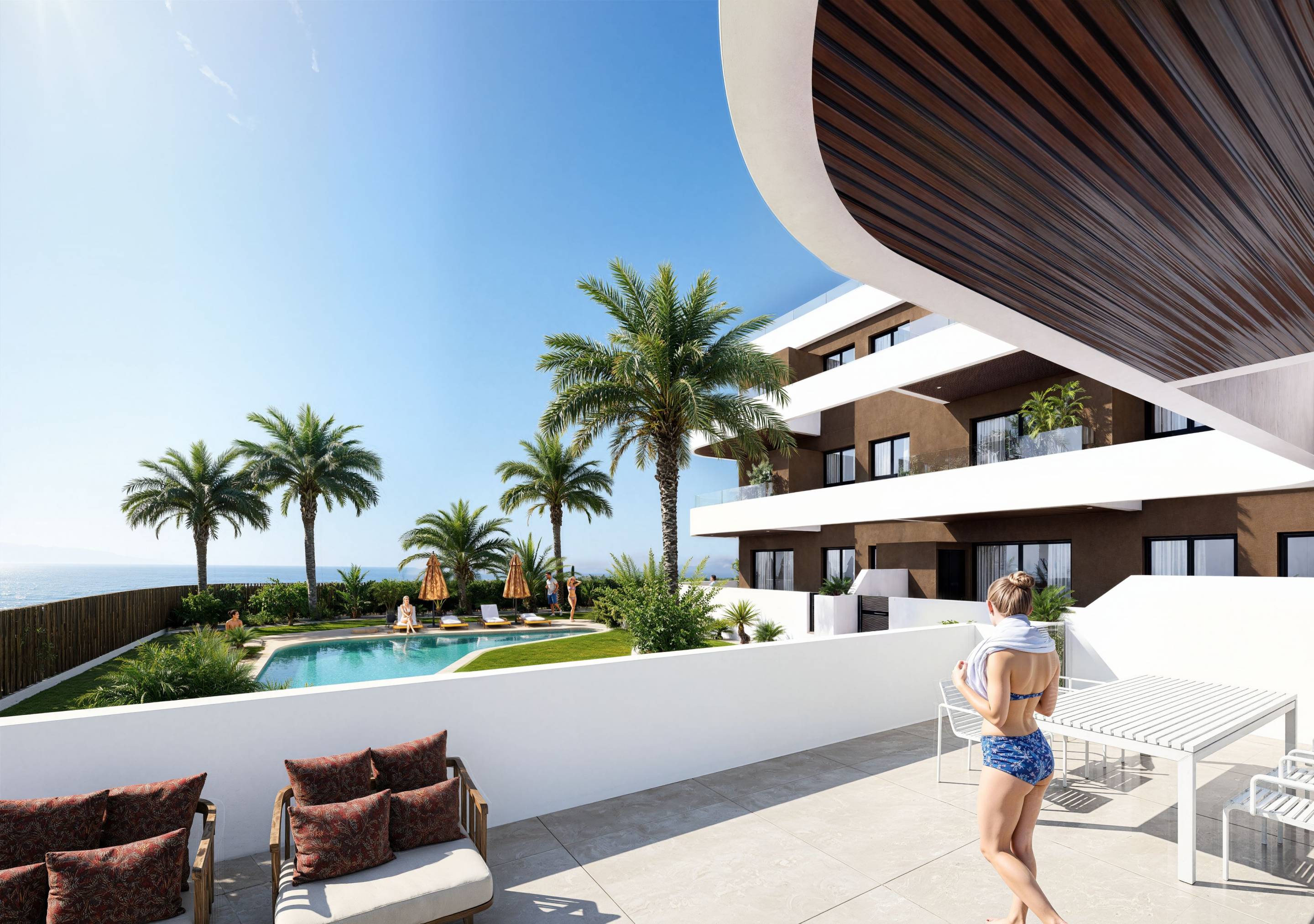 Street-level view of new-build complex, Centro, Guardamar Del Segura