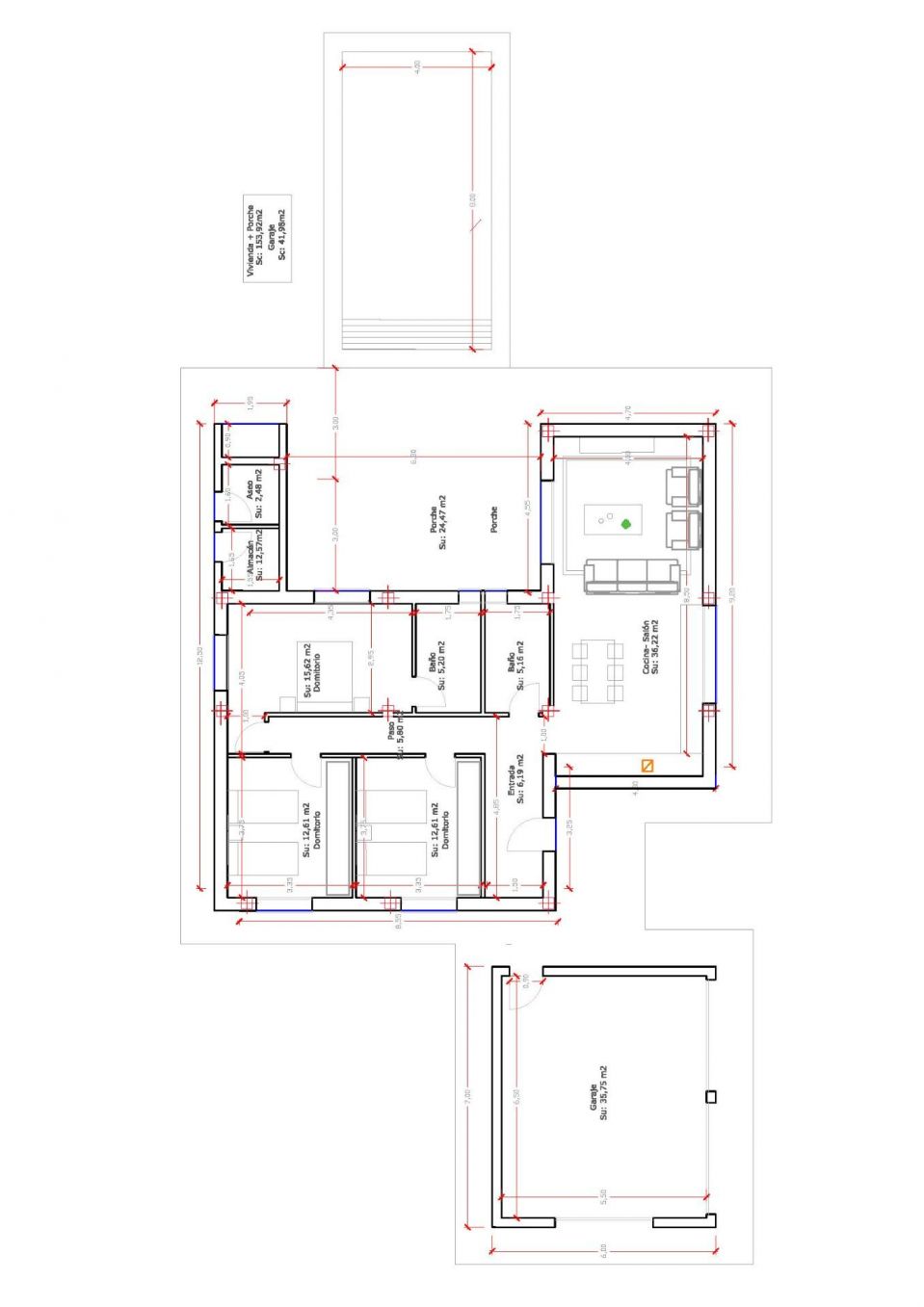 Plot boundary and surrounding land at 3-bedroom villa, Hondón de las Nieves