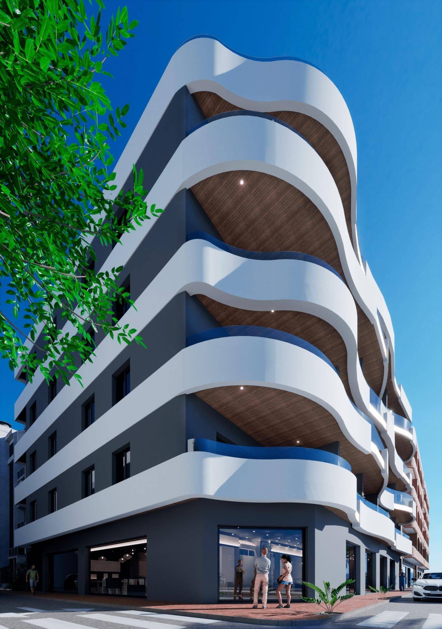 Communal pool and exterior grounds of the development in Zona los Frutales