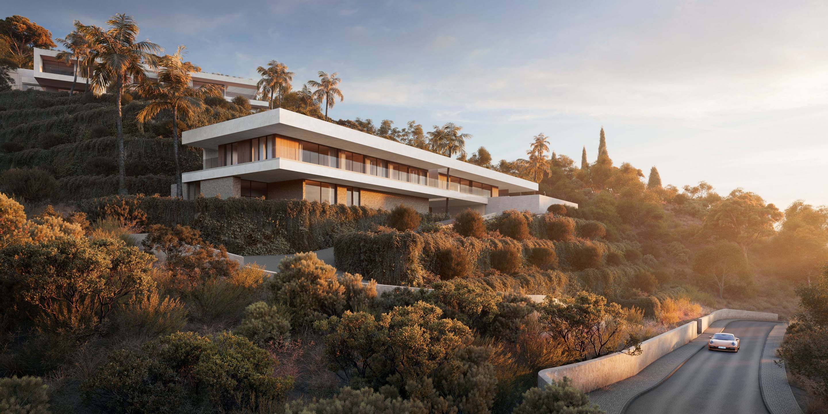 Private garden and landscaped grounds of 6-bedroom new-build villa, Montemayor-Marbella Club