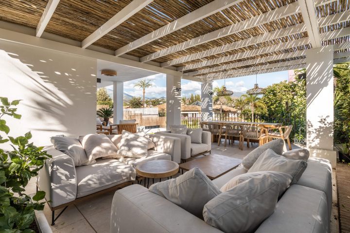 Upper-floor terrace view from new-build villa, Los Naranjos, Marbella