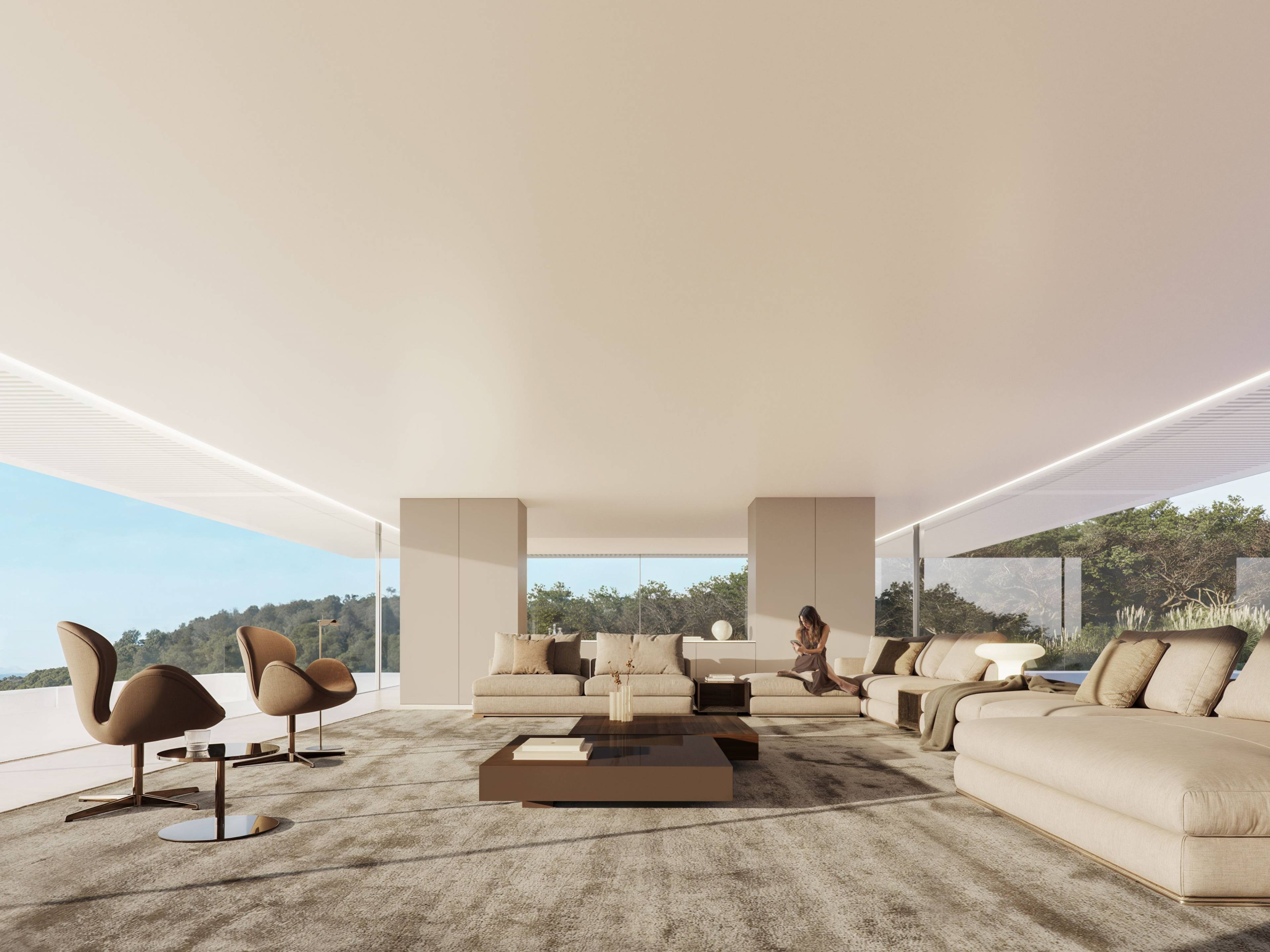 Garden and landscaped grounds of new-build villa on 2,451 m2 plot, Sotogrande Alto