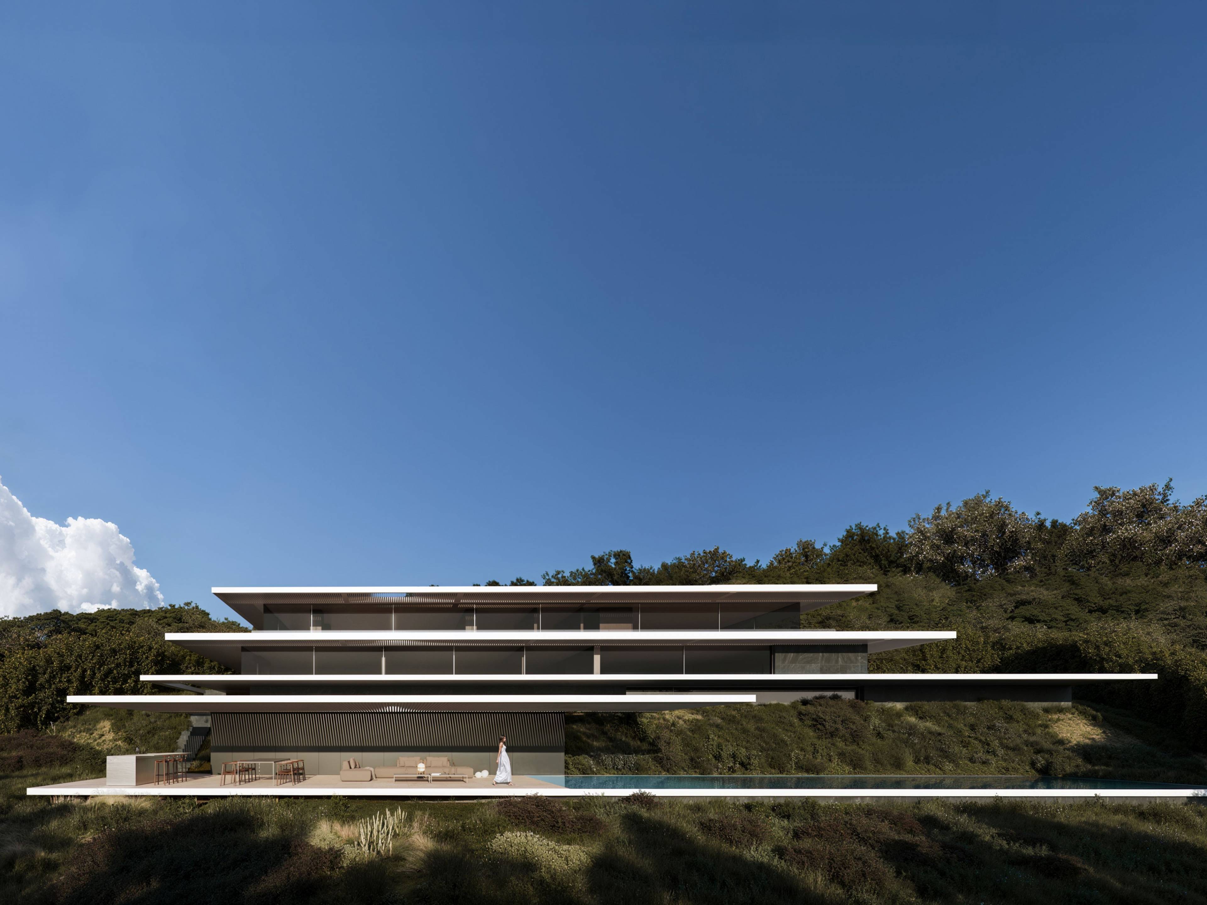 Private pool and outdoor terrace of new-build villa, Sotogrande Alto, Sotogrande