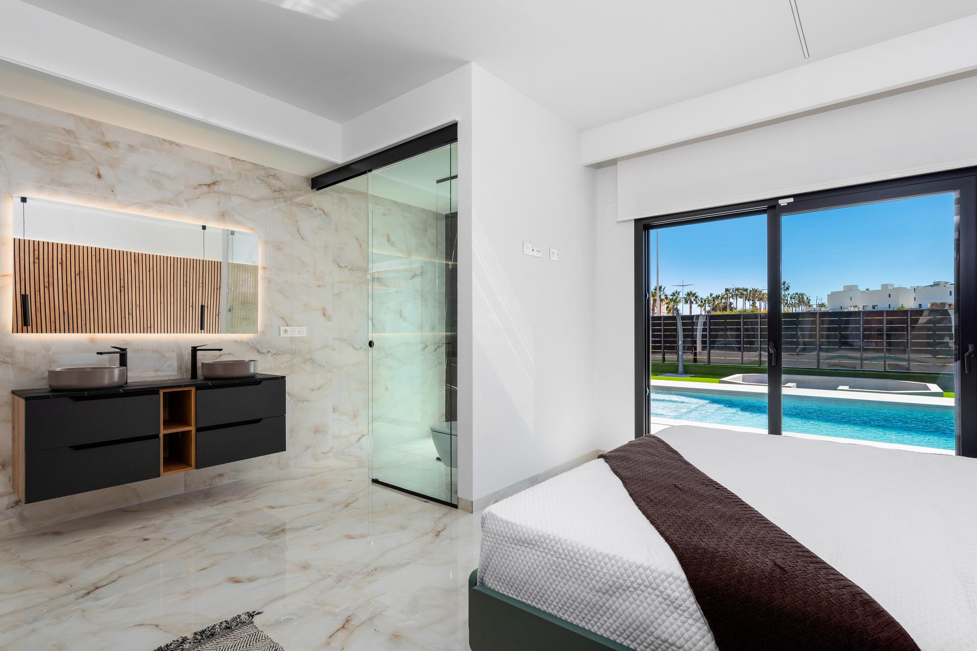 View from solarium of new-build villa in Algorfa