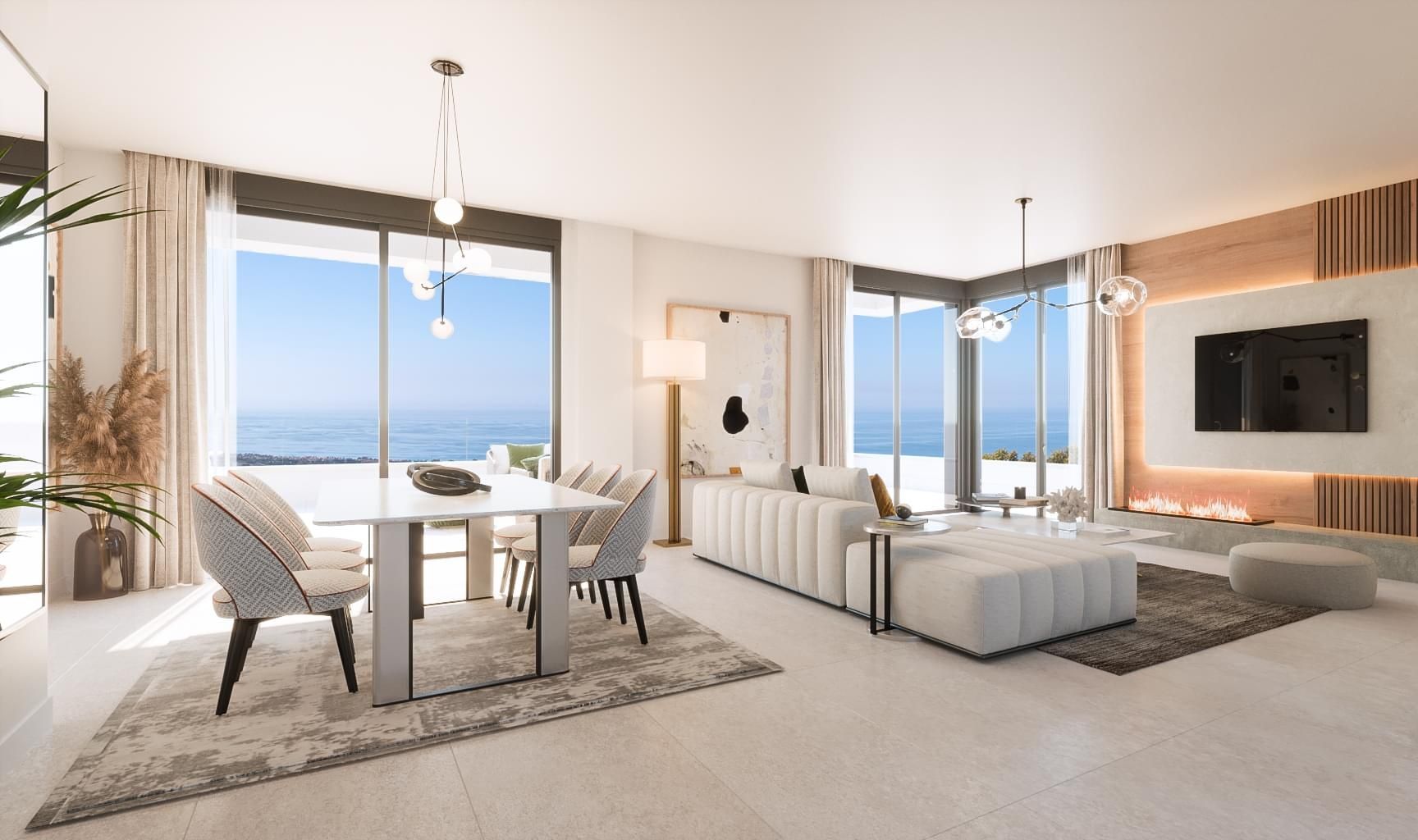 View from the sixth-floor terrace of new-build apartment in Alto de los Monteros, Marbella