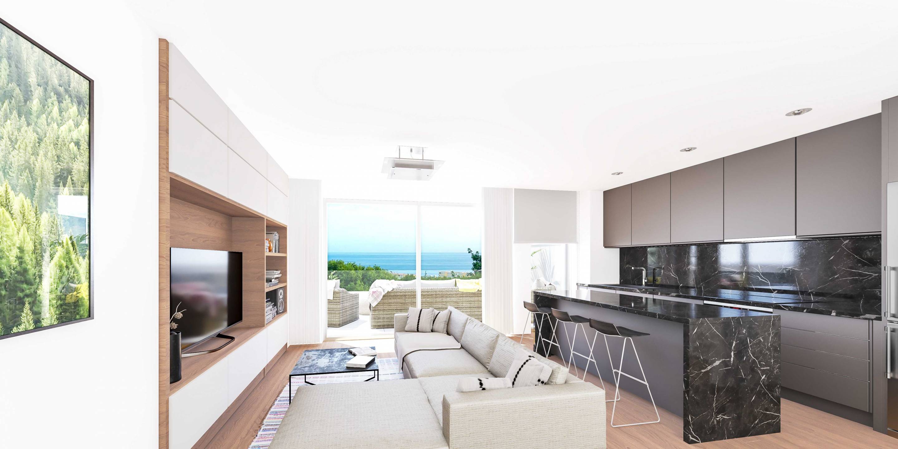 Kitchen in 3-bedroom new-build penthouse, El Pinillo, Torremolinos
