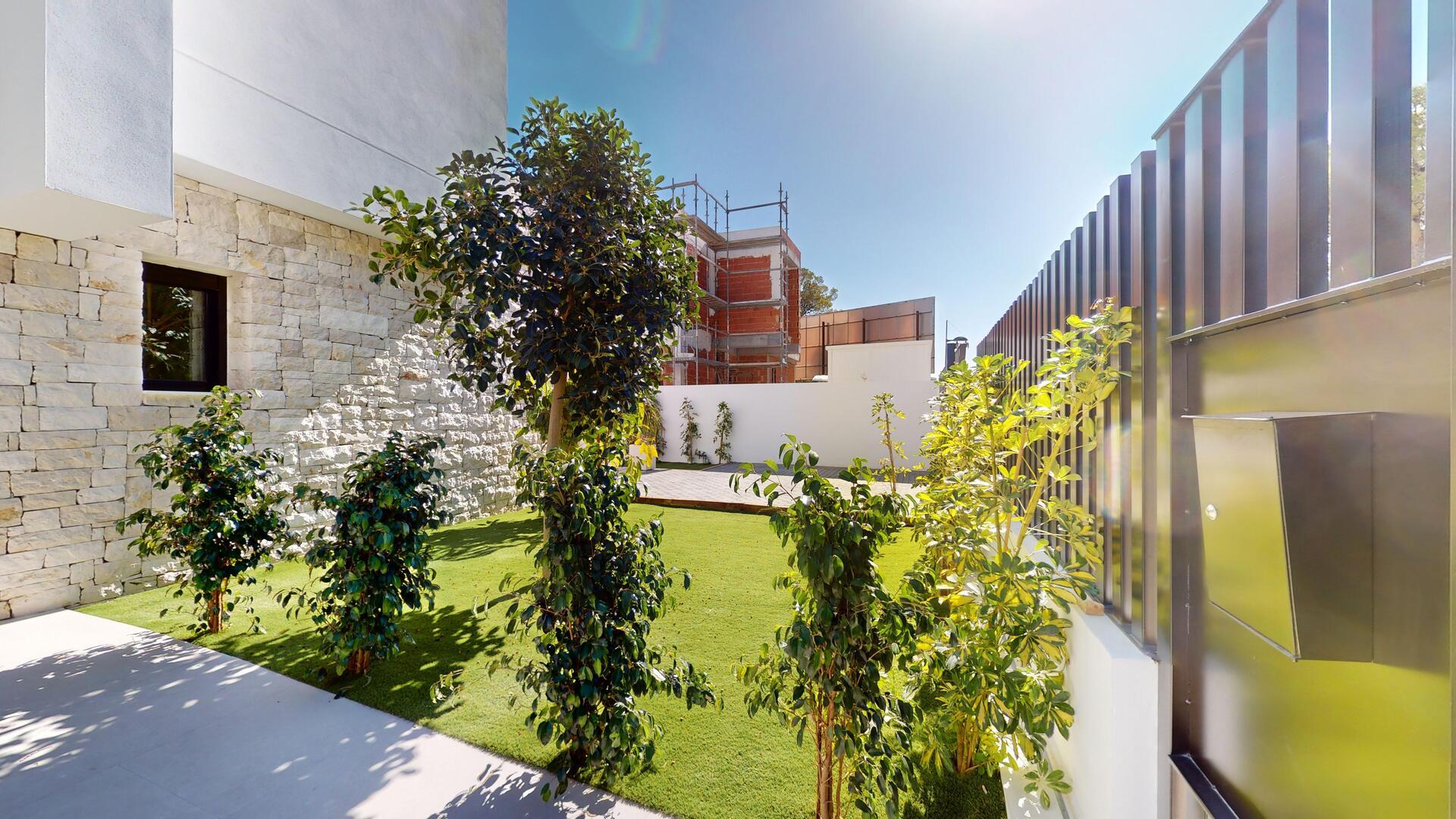 Landscaped plot surrounding new-build villa, Pla de Cantal, Polop