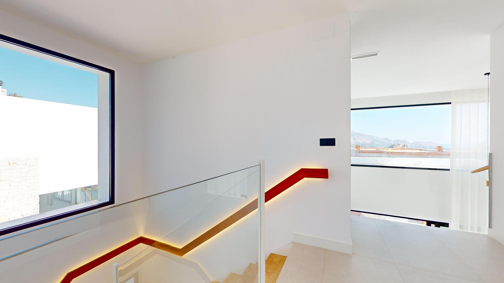 Kitchen worktops and cabinetry detail in new-build villa, Polop