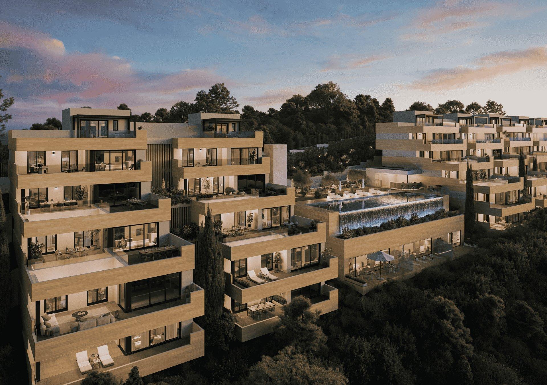 Communal gardens within new-build development, Alto de los Monteros, Marbella