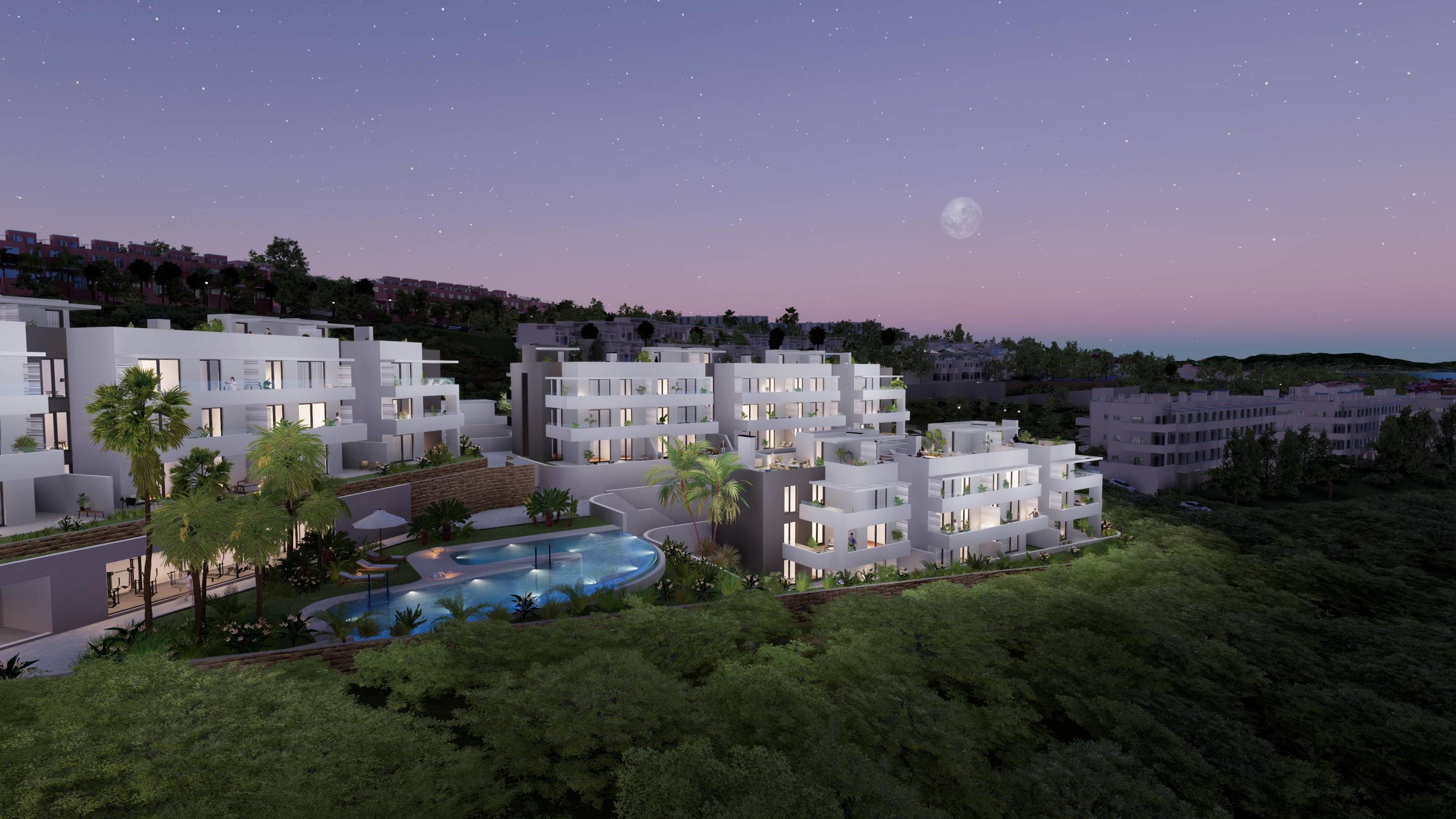 View from terrace of ground-floor apartment, Bahia de las Rocas new-build development