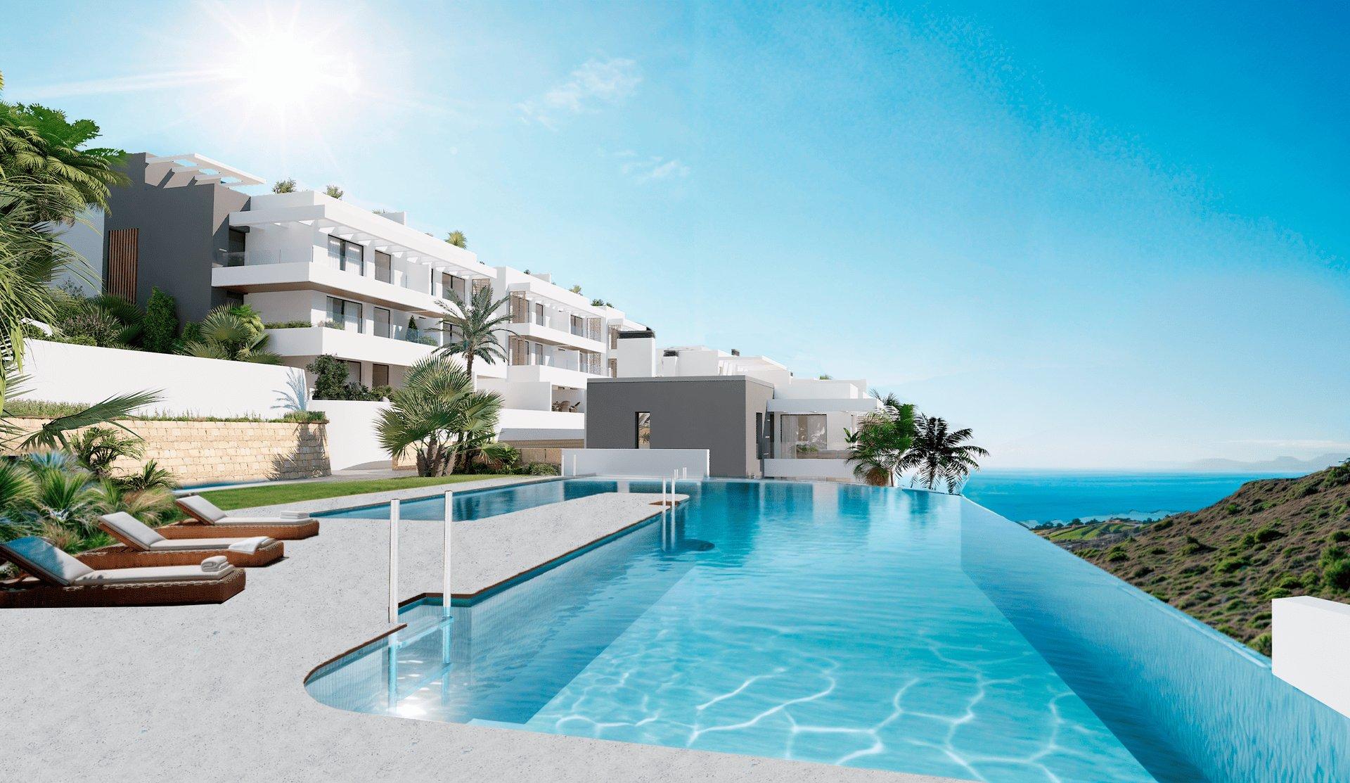 Fitted kitchen with integrated appliances in new-build apartment, Bahia de las Rocas, Manilva