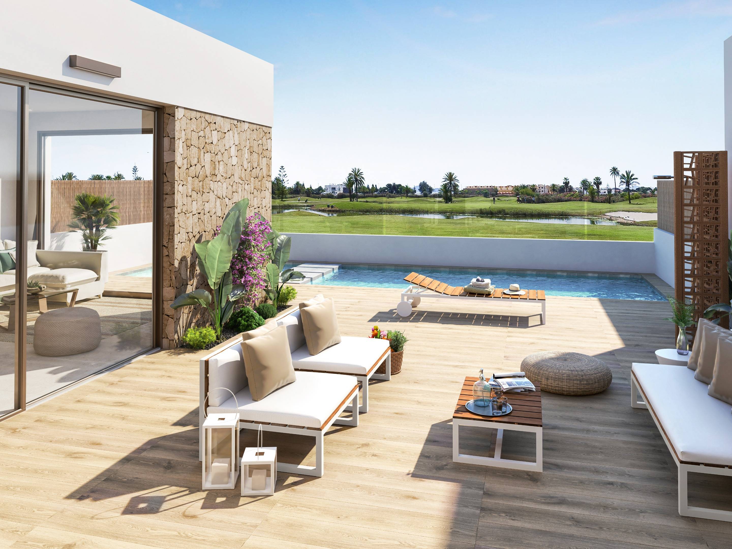 Garden and plot exterior of villa in Los Dolores, Murcia