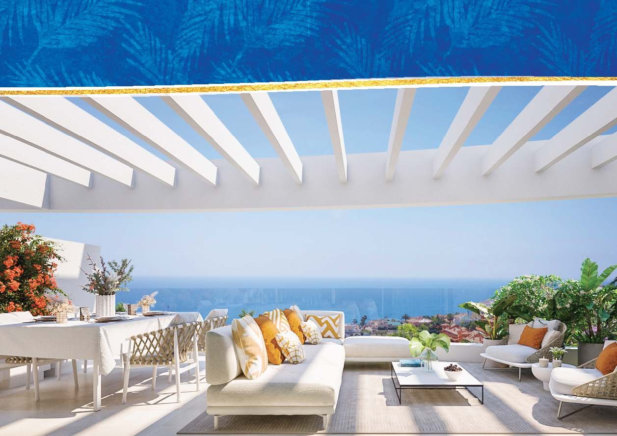Communal landscaped areas within new-build development, La Cala de Mijas, Mijas