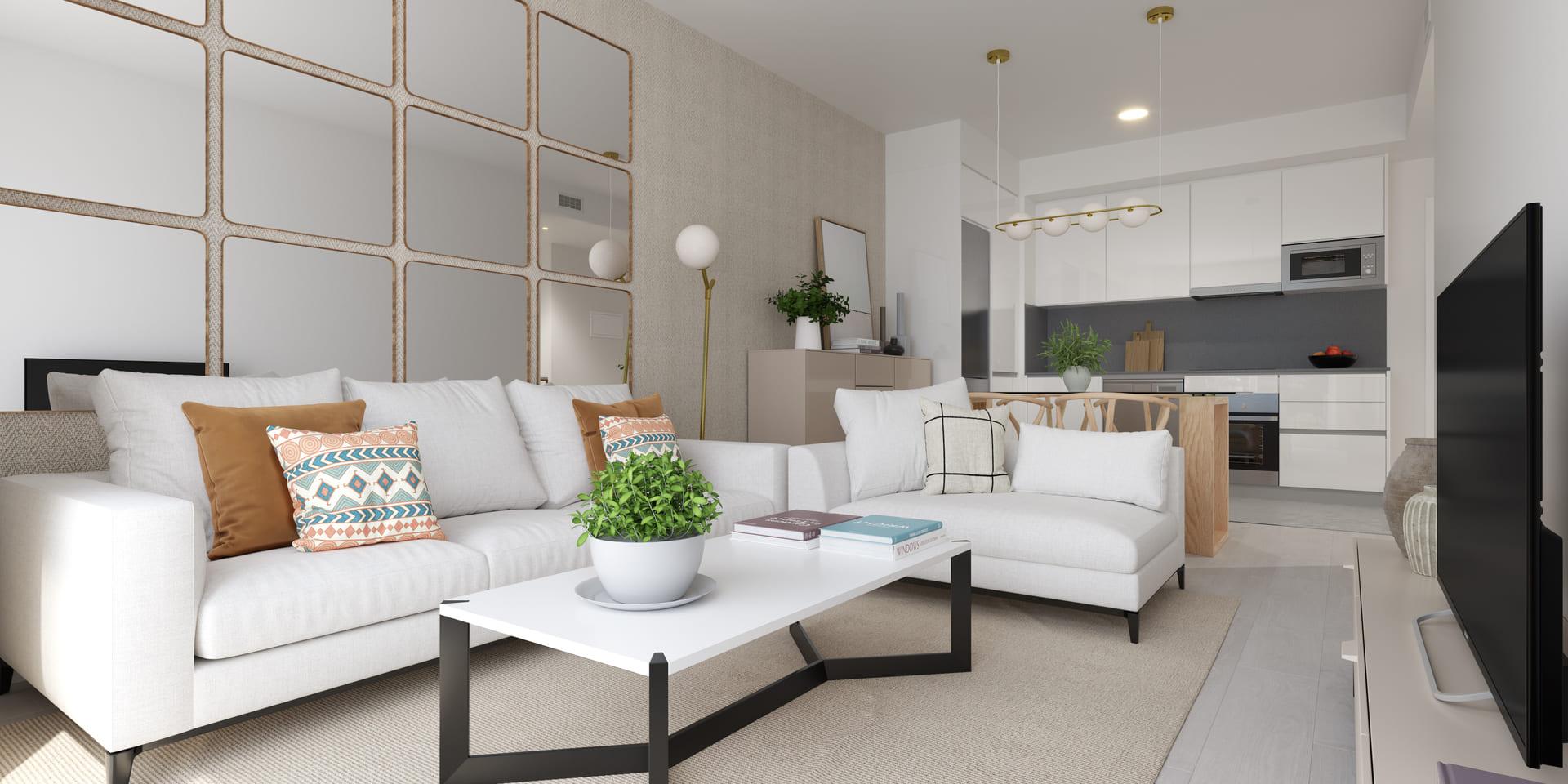Landscaped communal gardens in new-build development, Caleta de Velez