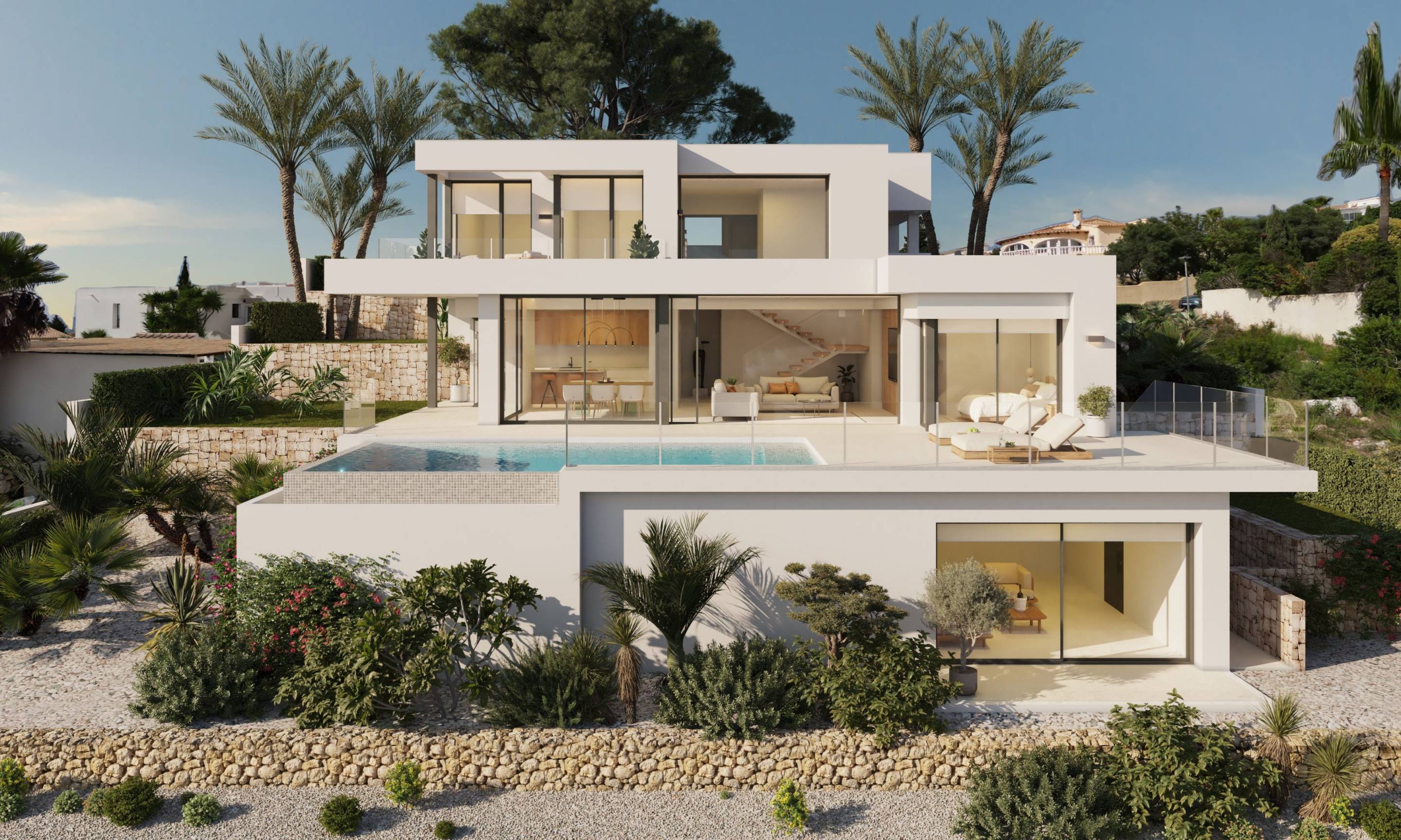 Private swimming pool and terrace of 3-bedroom villa, Cumbre del Sol