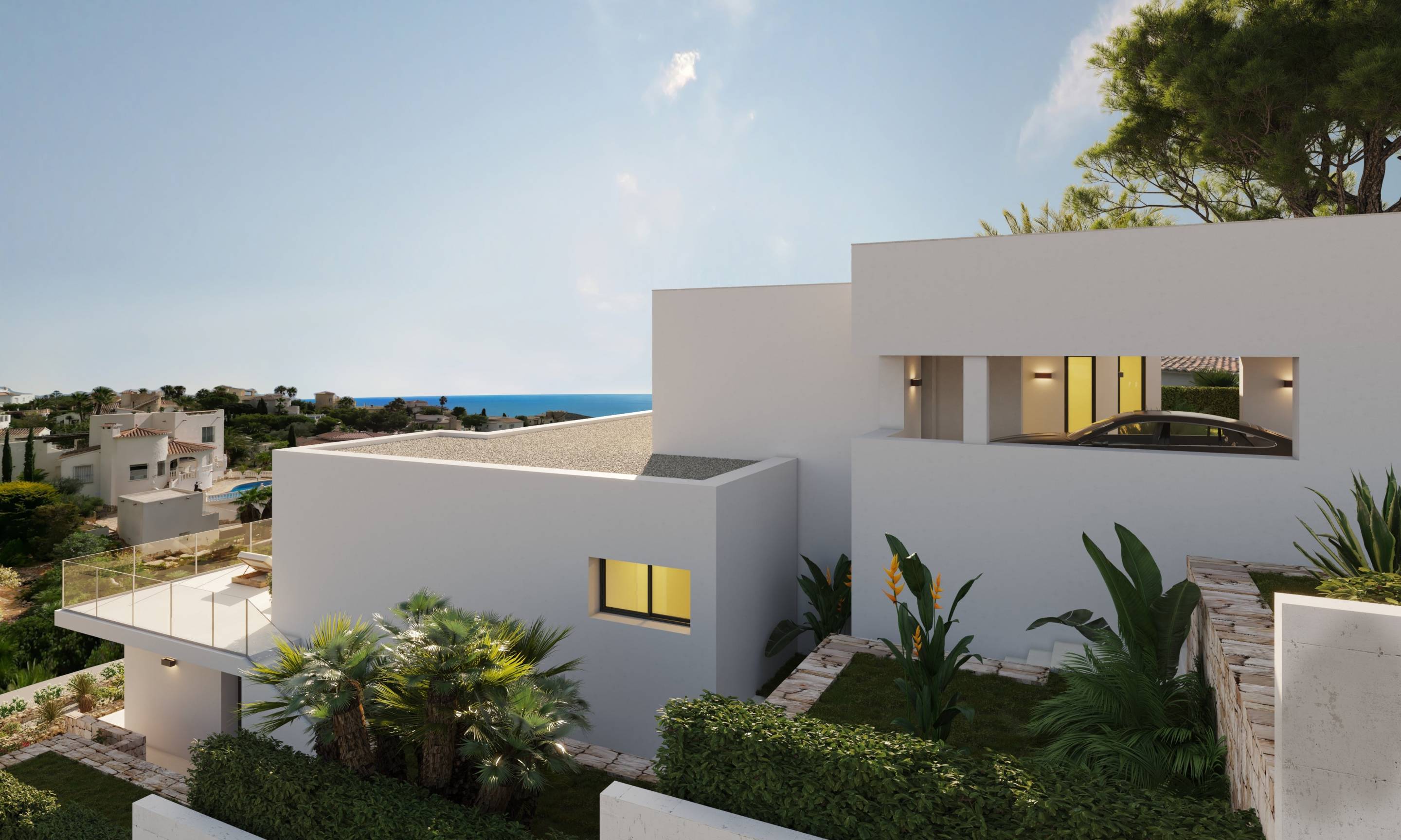 Garden and landscaped grounds surrounding villa, Cumbre del Sol