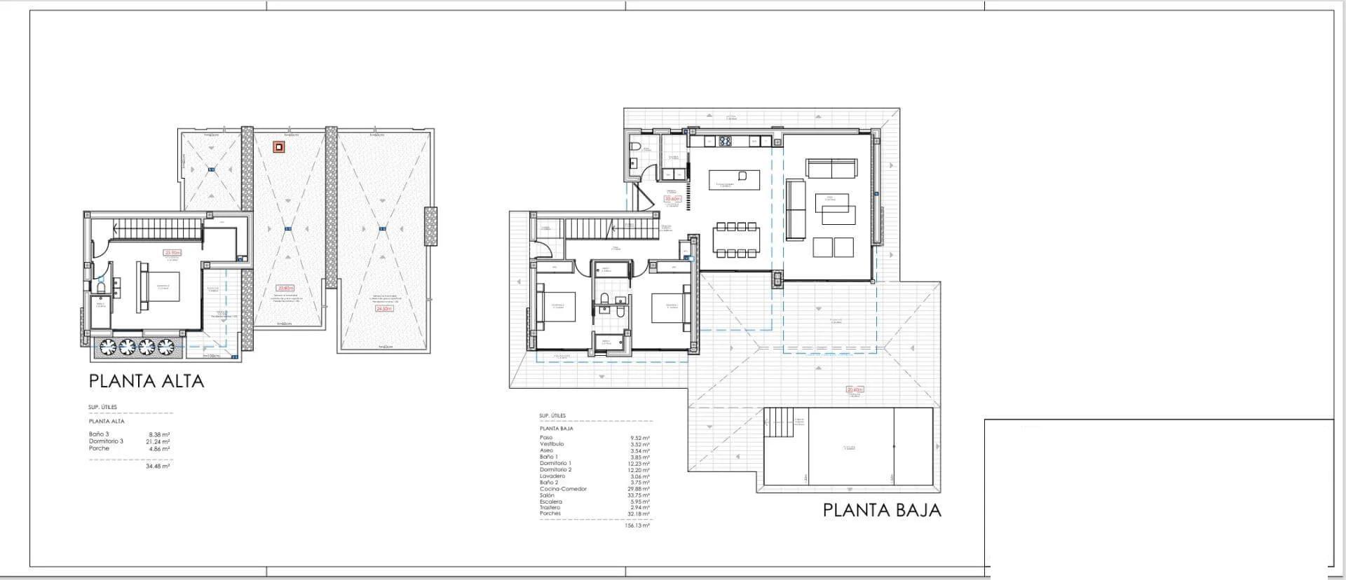 Site plan showing location of new-build villa in El Montgó, Denia