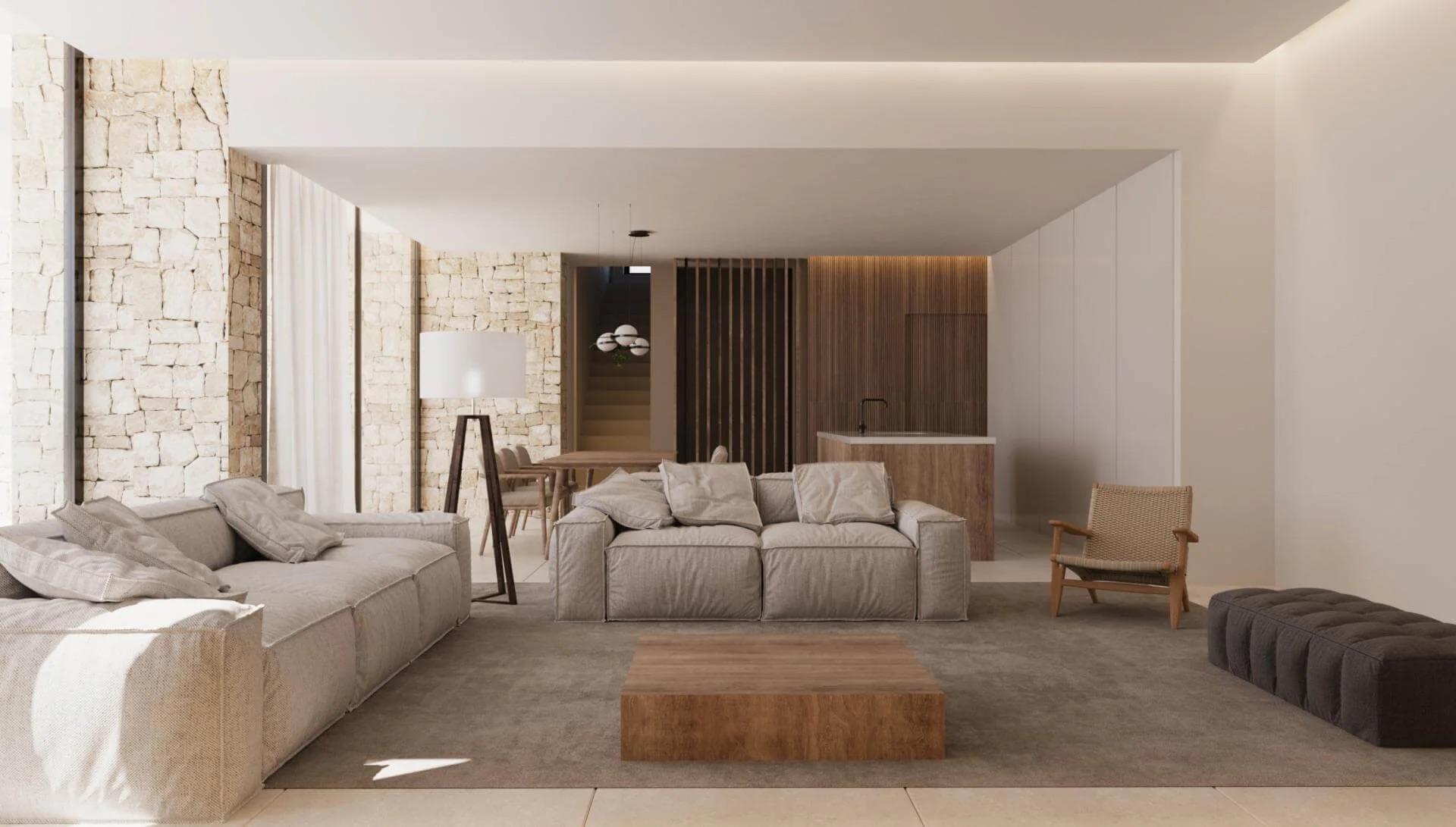 Outdoor terrace of new-build villa in El Montgó, Denia