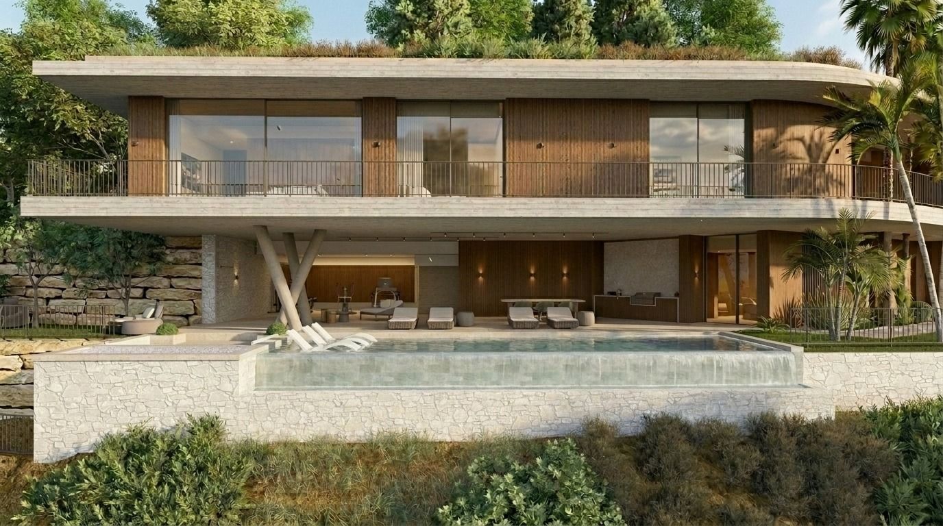 Bedroom with terrace access in new-build villa, Montemayor-Marbella Club, Benahavis