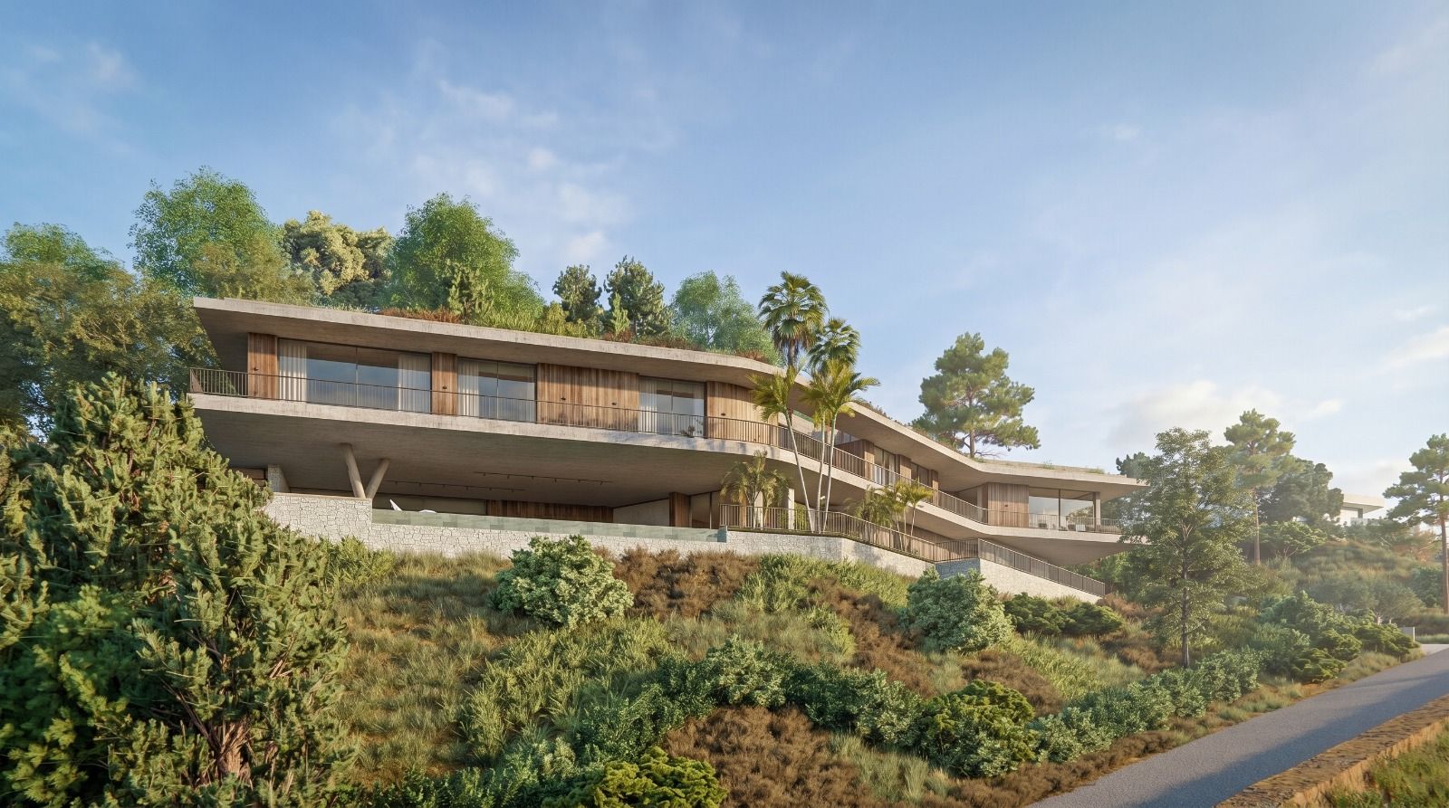 Open-plan living area with glazed walls in 4-bedroom villa, Montemayor-Marbella Club