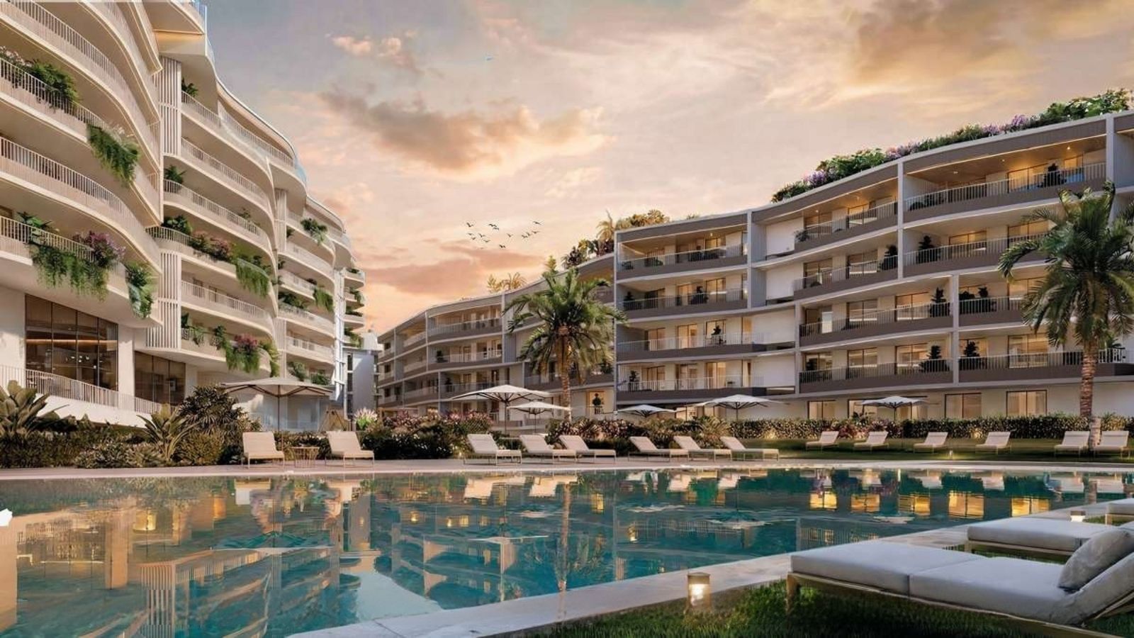 Open-plan living and dining room in ground-floor 2-bedroom new-build apartment, El Pinillo, Torremolinos