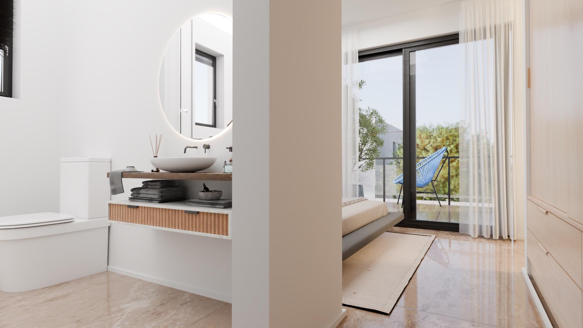 Main bedroom with built-in wardrobes in new-build villa, Monte y Mar, Gran Alacant