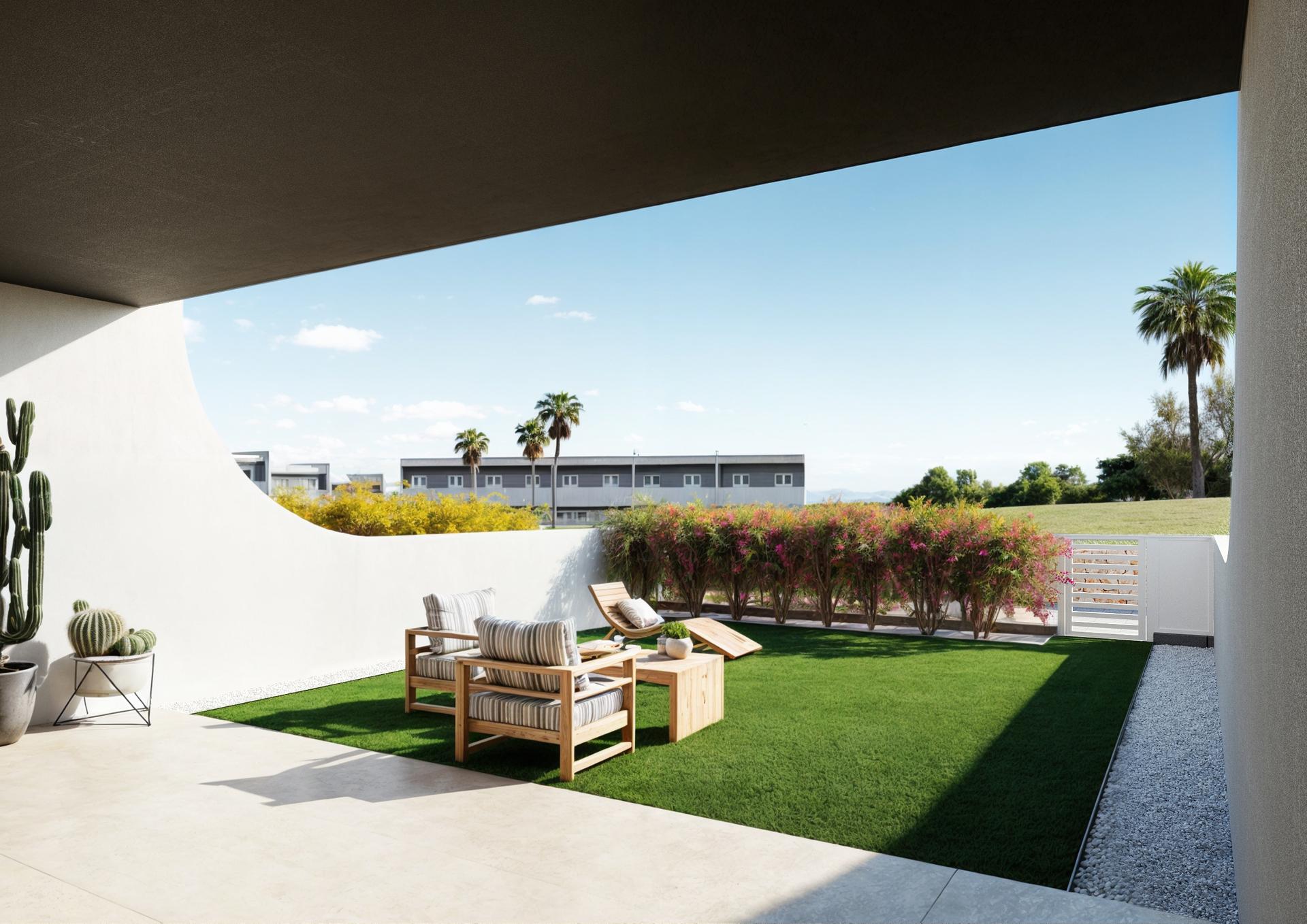 Communal landscaped area in Balcón de Finestrat development, Finestrat