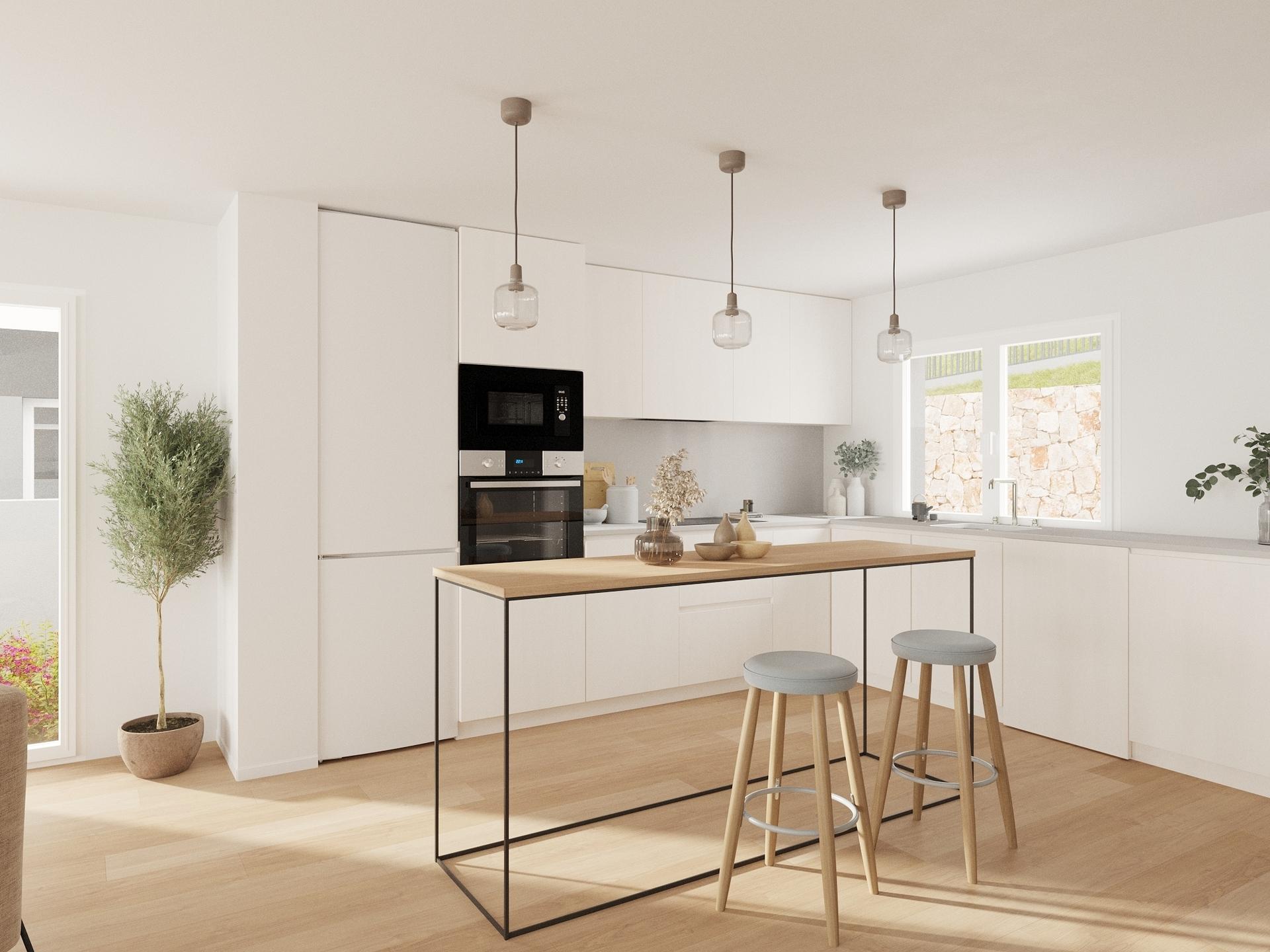 Kitchen with integrated appliances in 3-bedroom townhouse, Balcón de Finestrat