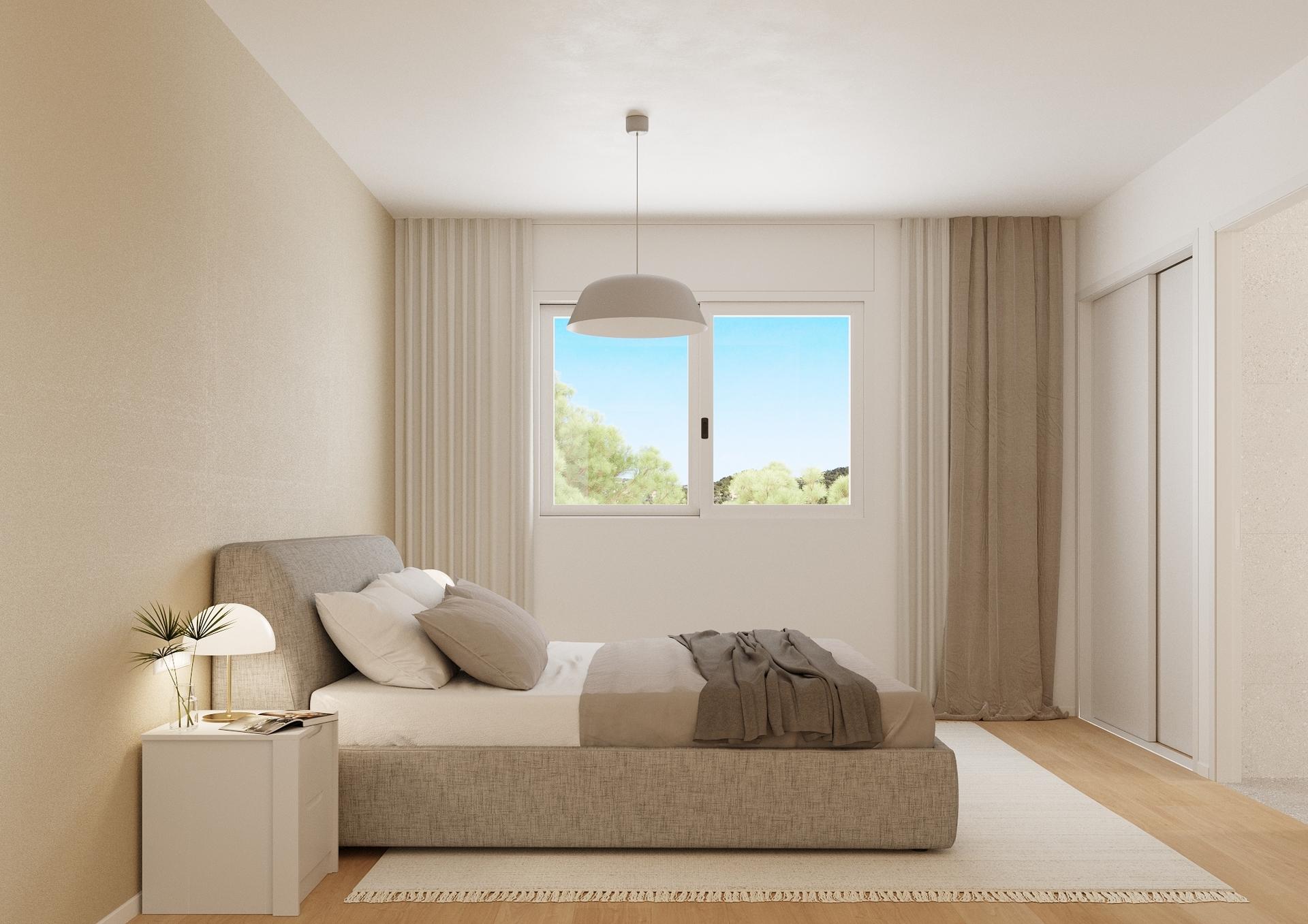 Main bedroom with built-in wardrobes in new-build townhouse, Balcón de Finestrat