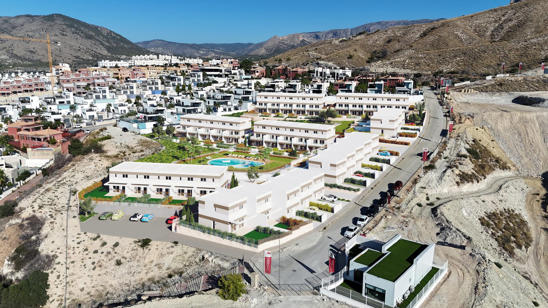 Communal landscaped gardens of new-build development, Balcón de Finestrat