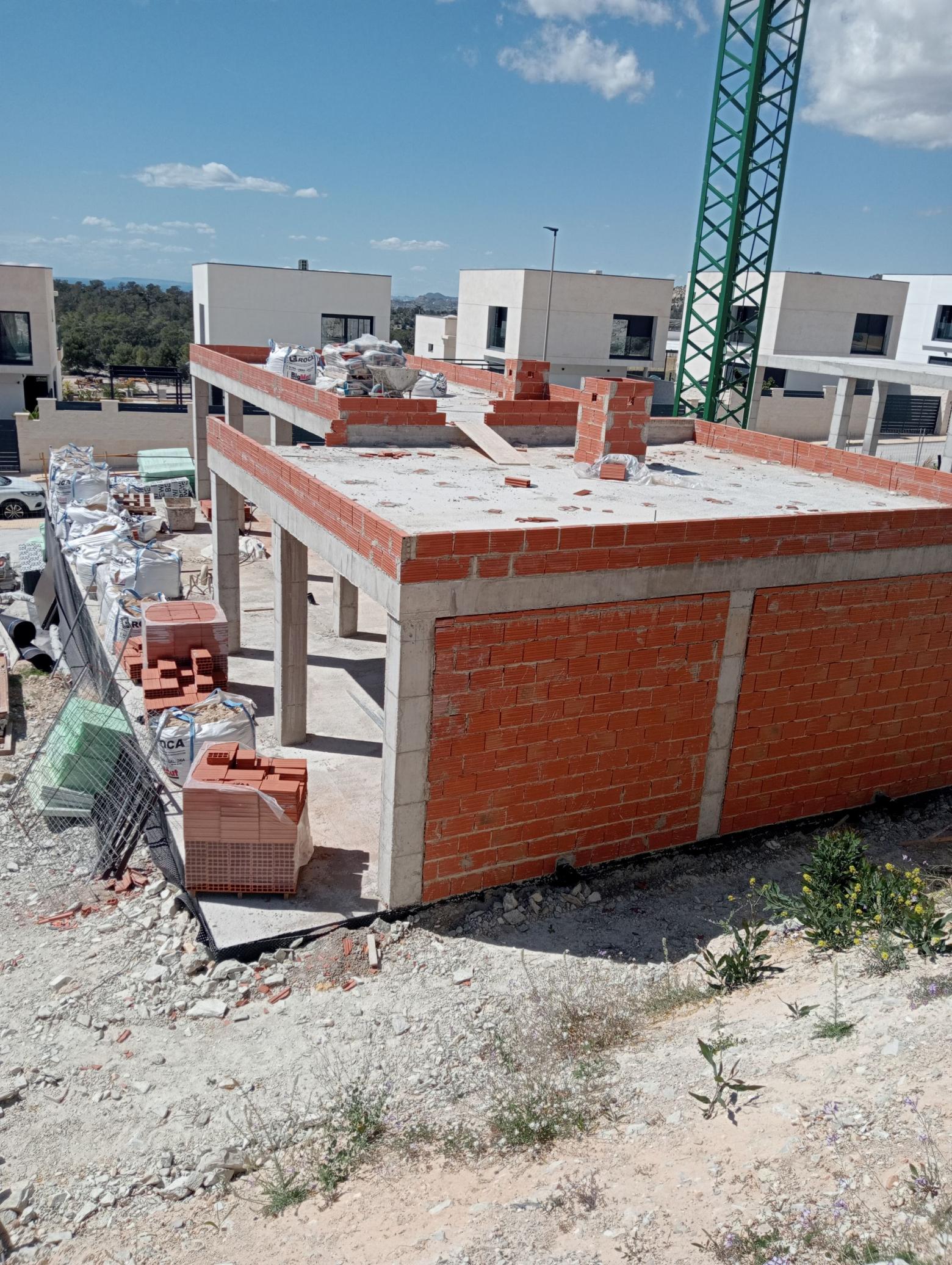 Exterior facade of new-build villa at dusk, Balcón de Finestrat, Finestrat