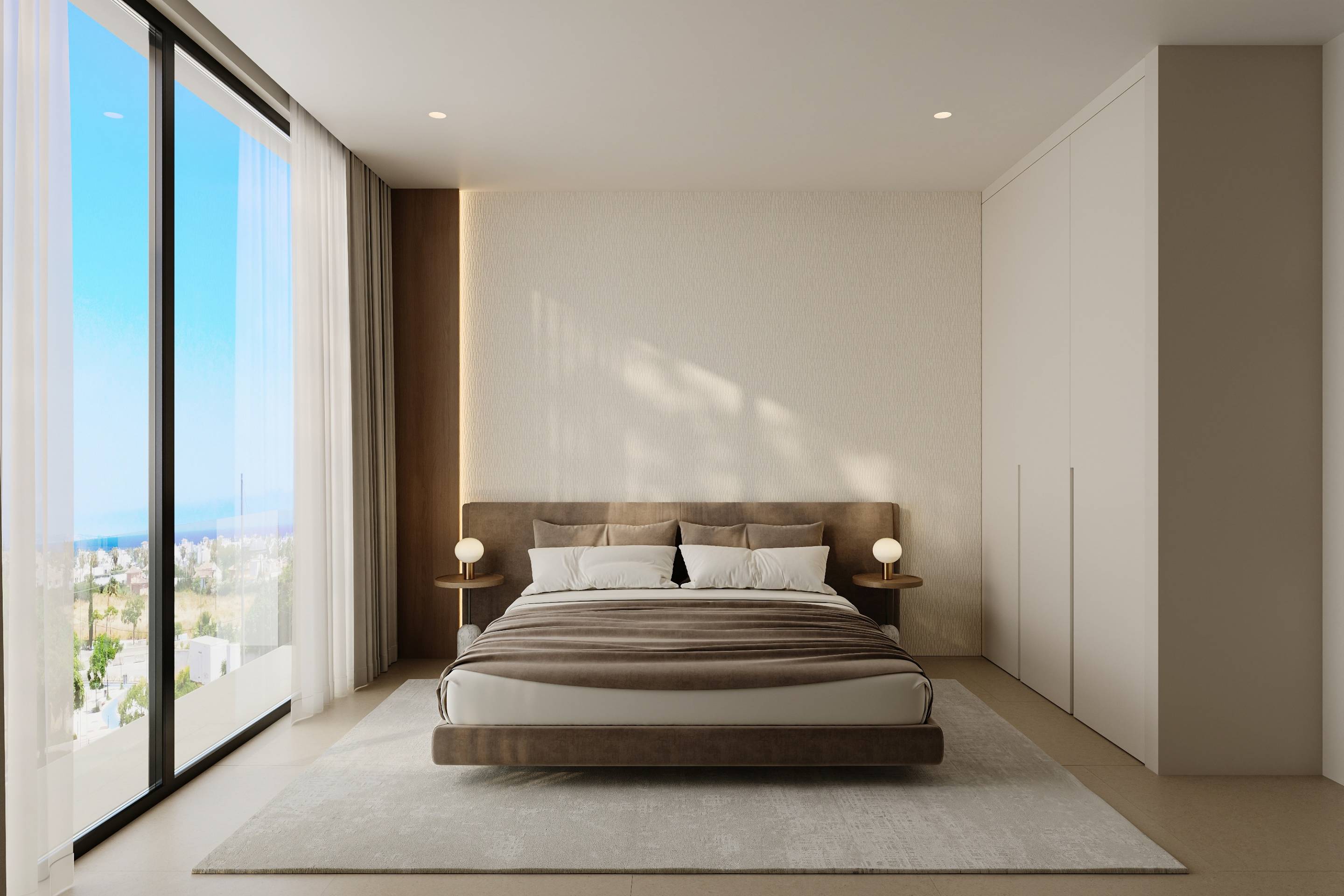 Shower room with large-format tiling, new-build villa, San Pedro, Marbella