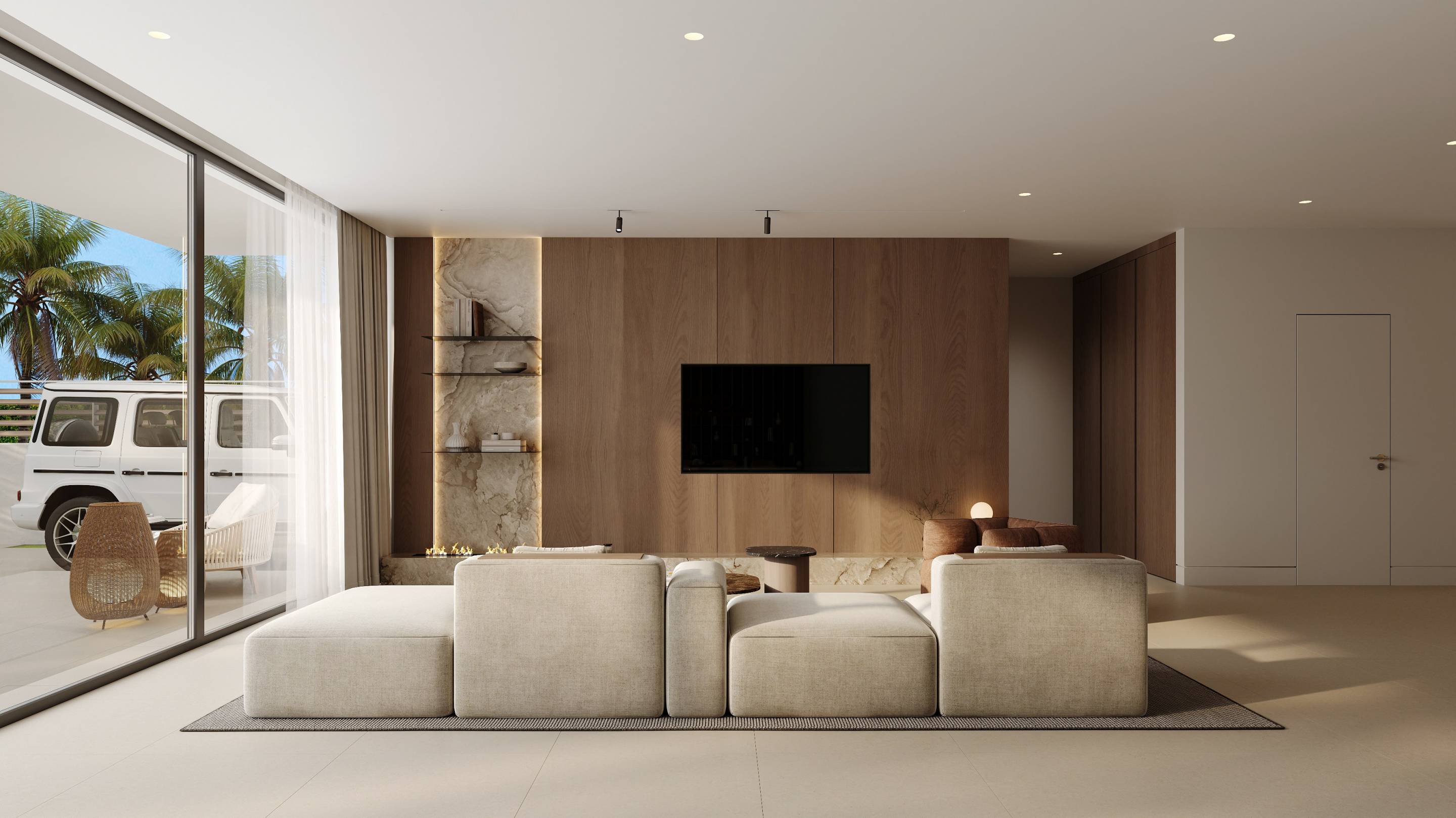 Garage interior in 5-bedroom new-build villa, San Pedro, Marbella