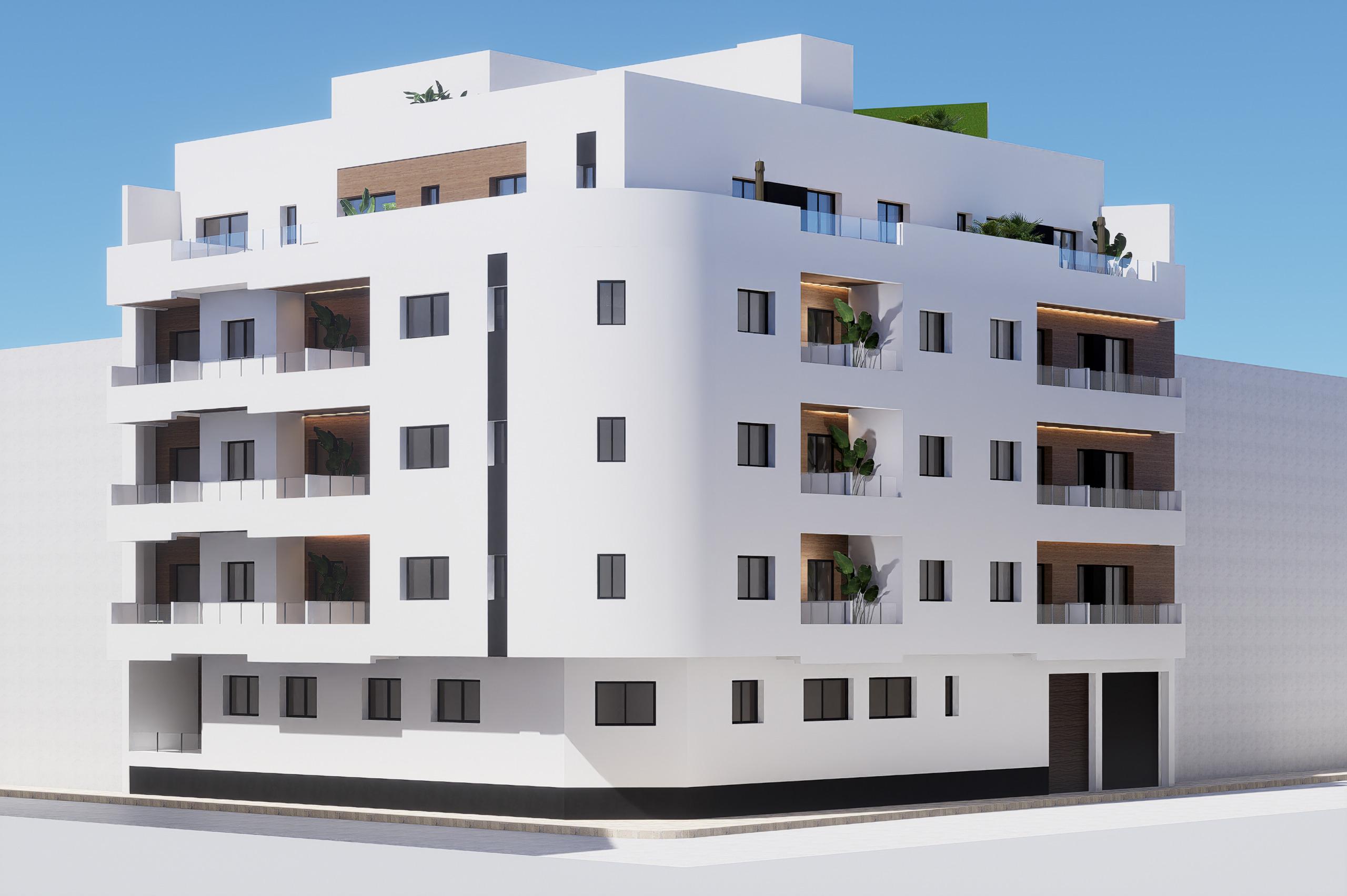 Bedroom with fitted wardrobe and window, new-build apartment, Playa del Cura, Torrevieja
