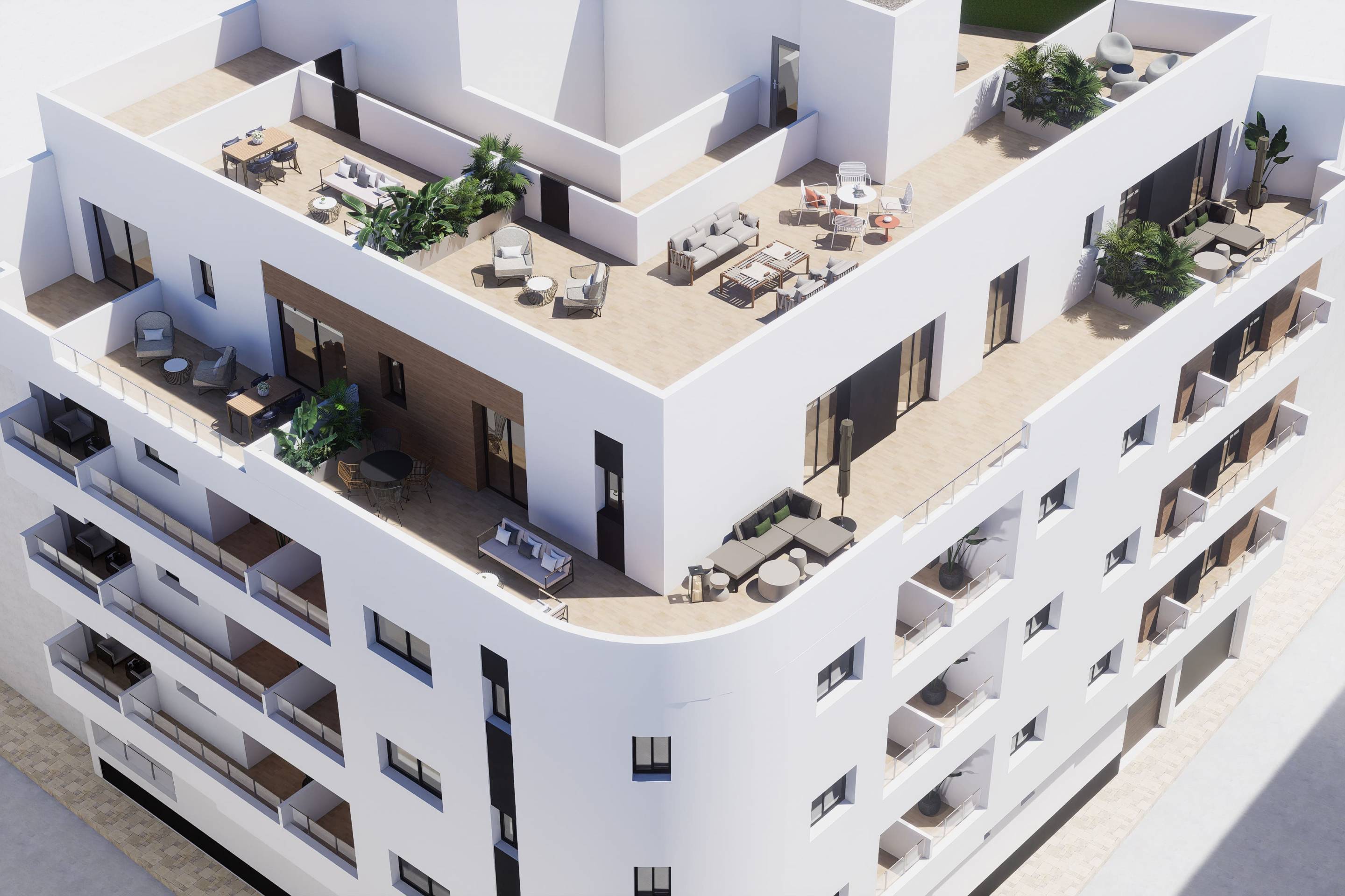 Communal outdoor seating and jacuzzi area, Playa del Cura, Torrevieja