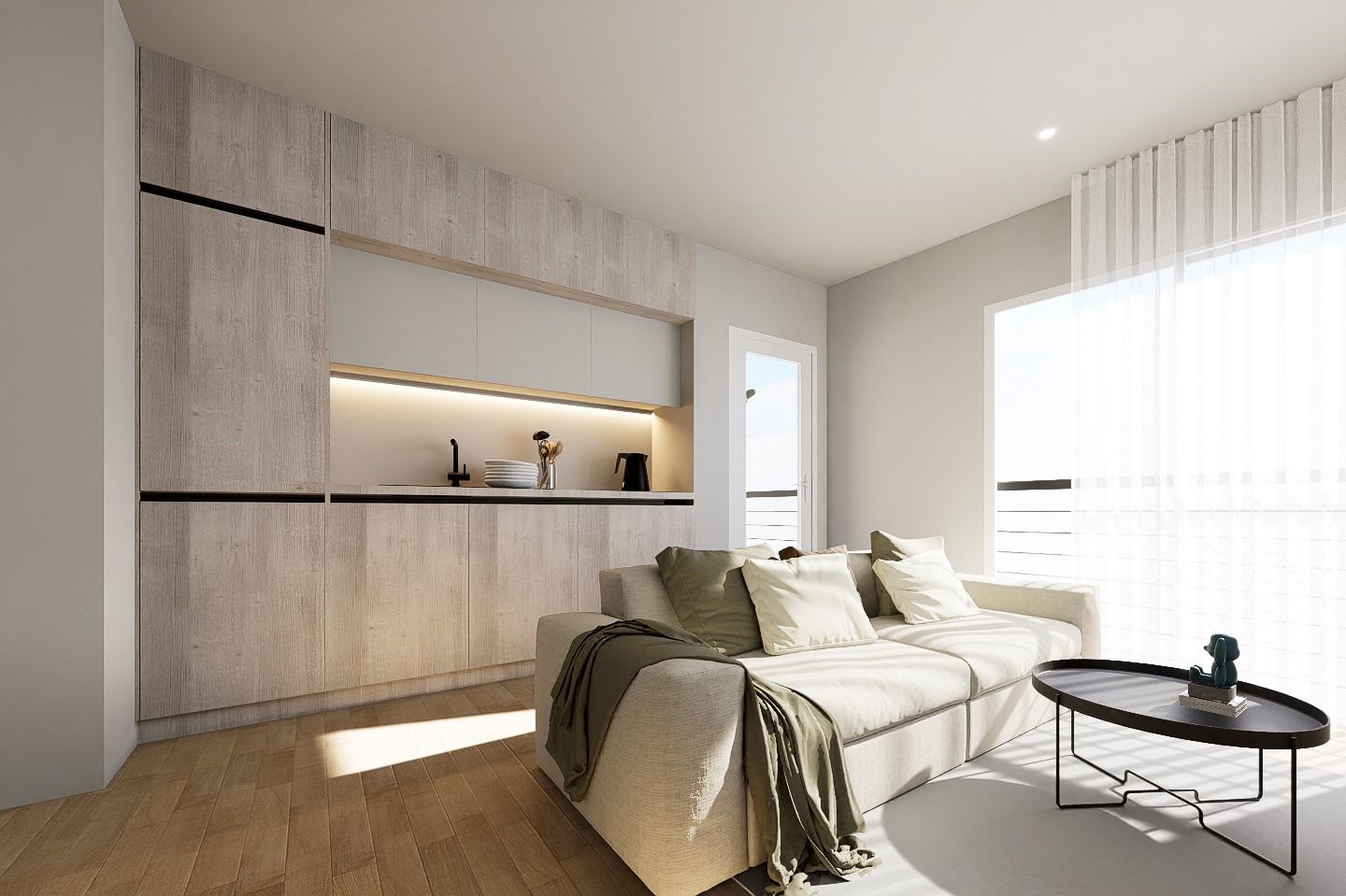 CGI render of bathroom with shower in new-build apartment, Playa del Cura, Torrevieja