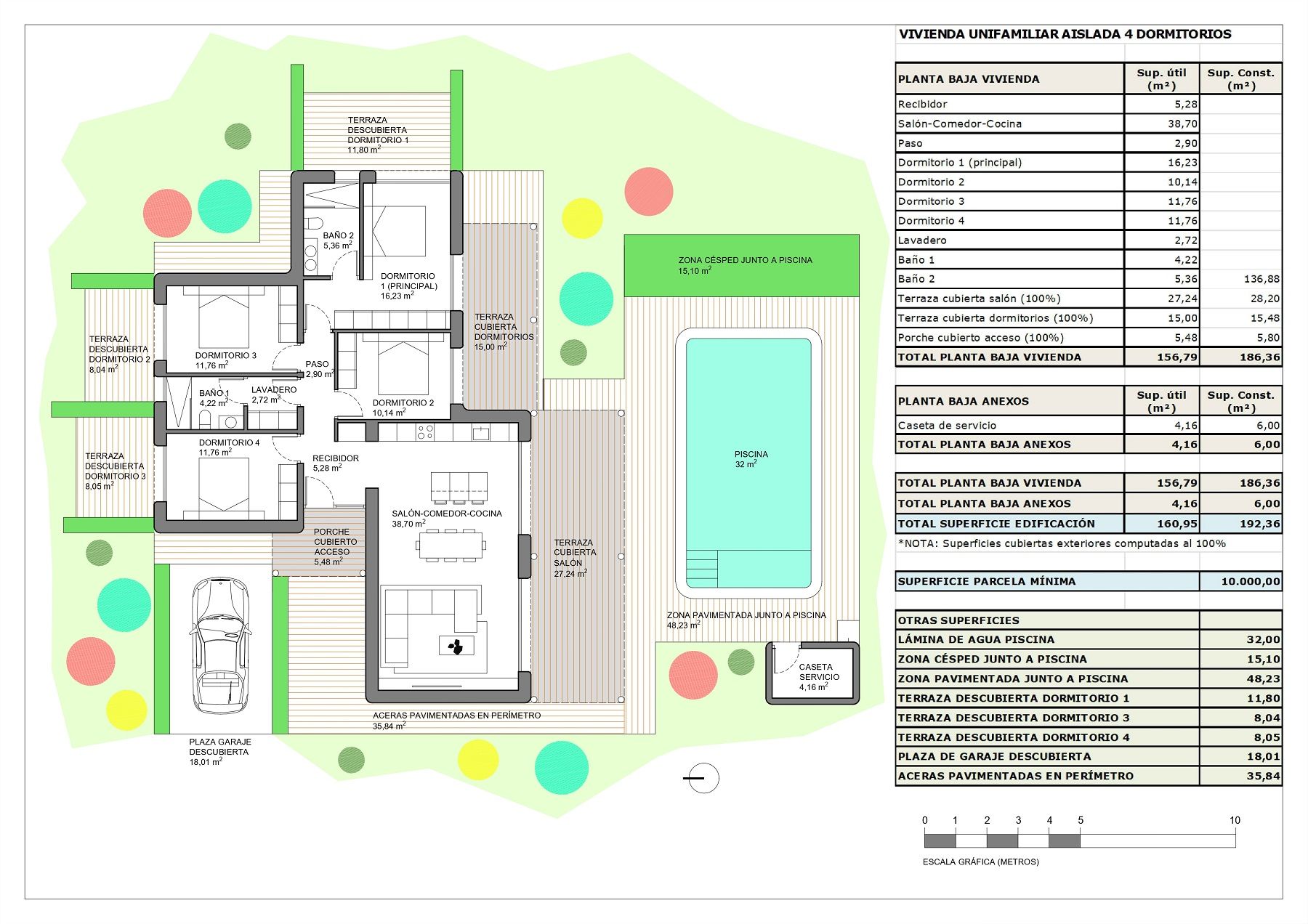 Outdoor space at new-build villa for sale, Pedanías Este, Aspe