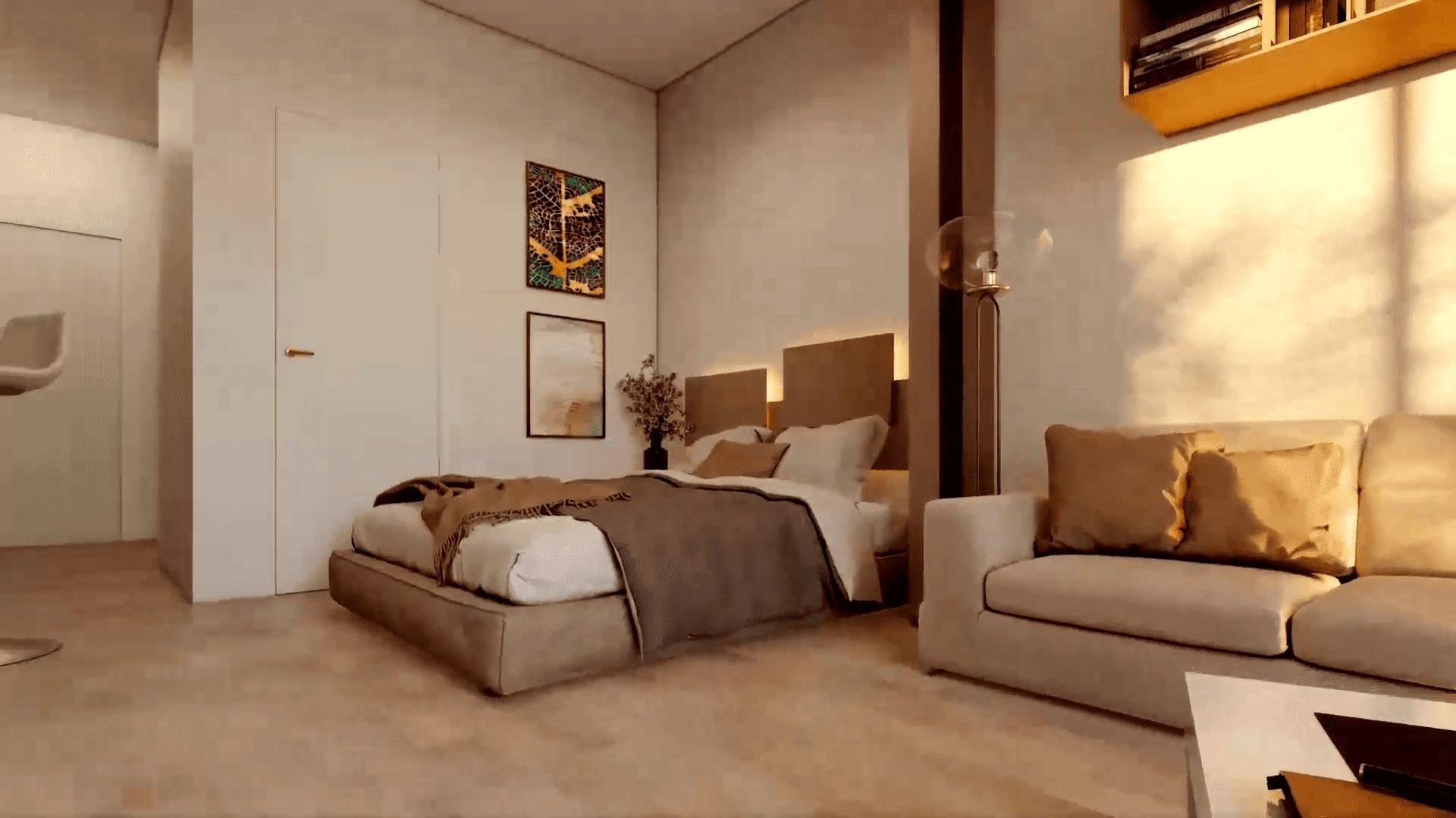Lift lobby on a residential floor of the new-build block