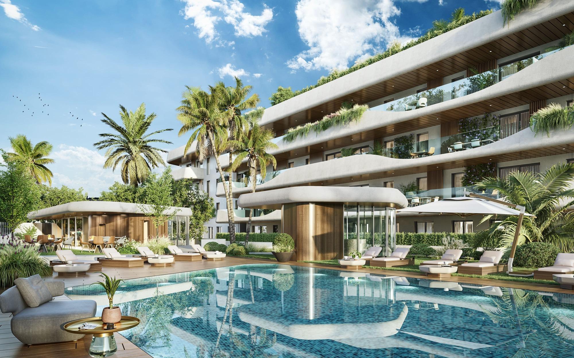 Bathroom with fitted units in 4-bedroom new-build apartment, San Pedro, Marbella